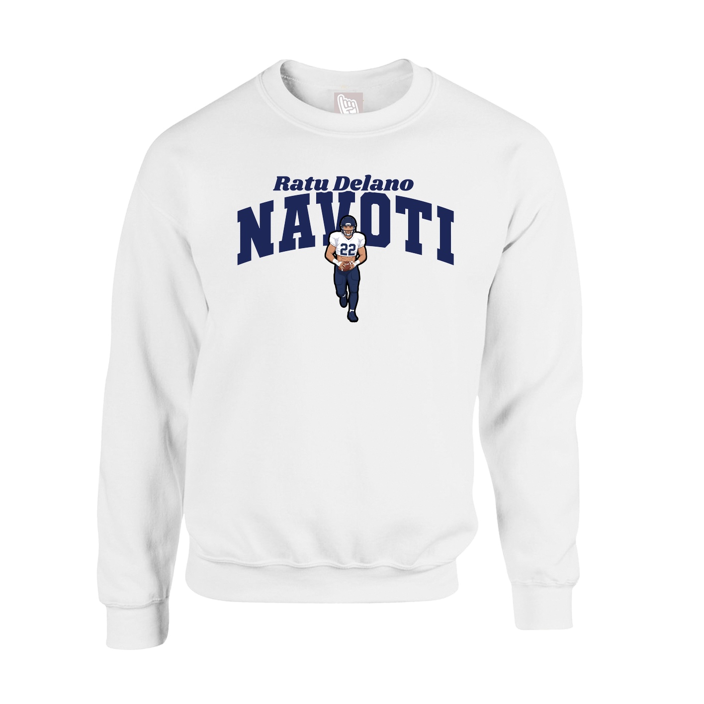 Fleece Crew — Signature Arch in White