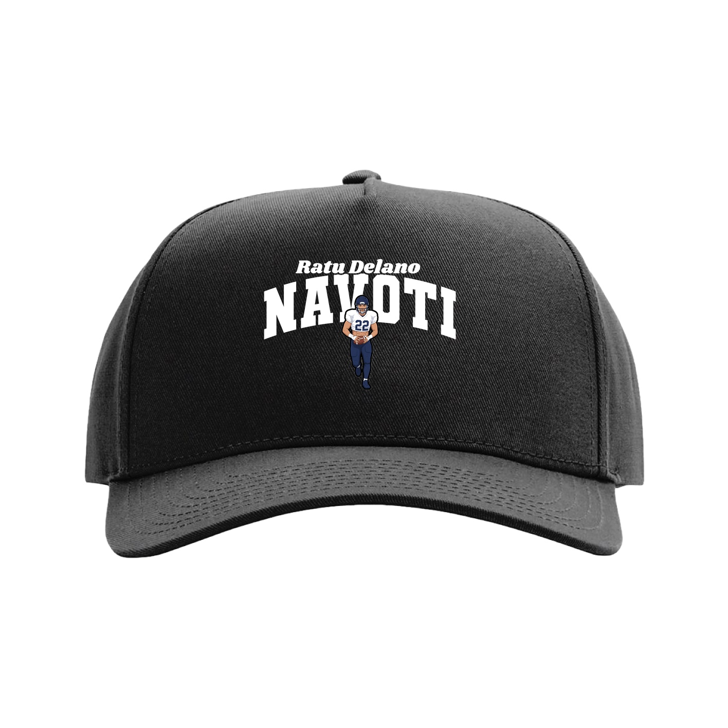 Full Fabric Five-Panel Champ Cap — Signature Arch in Black
