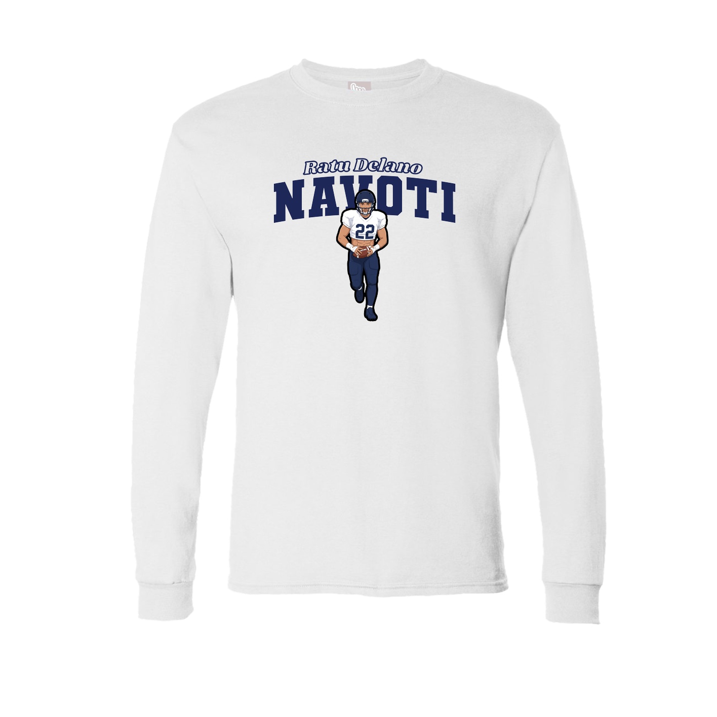 Long Sleeve Tee — Name Arch in White