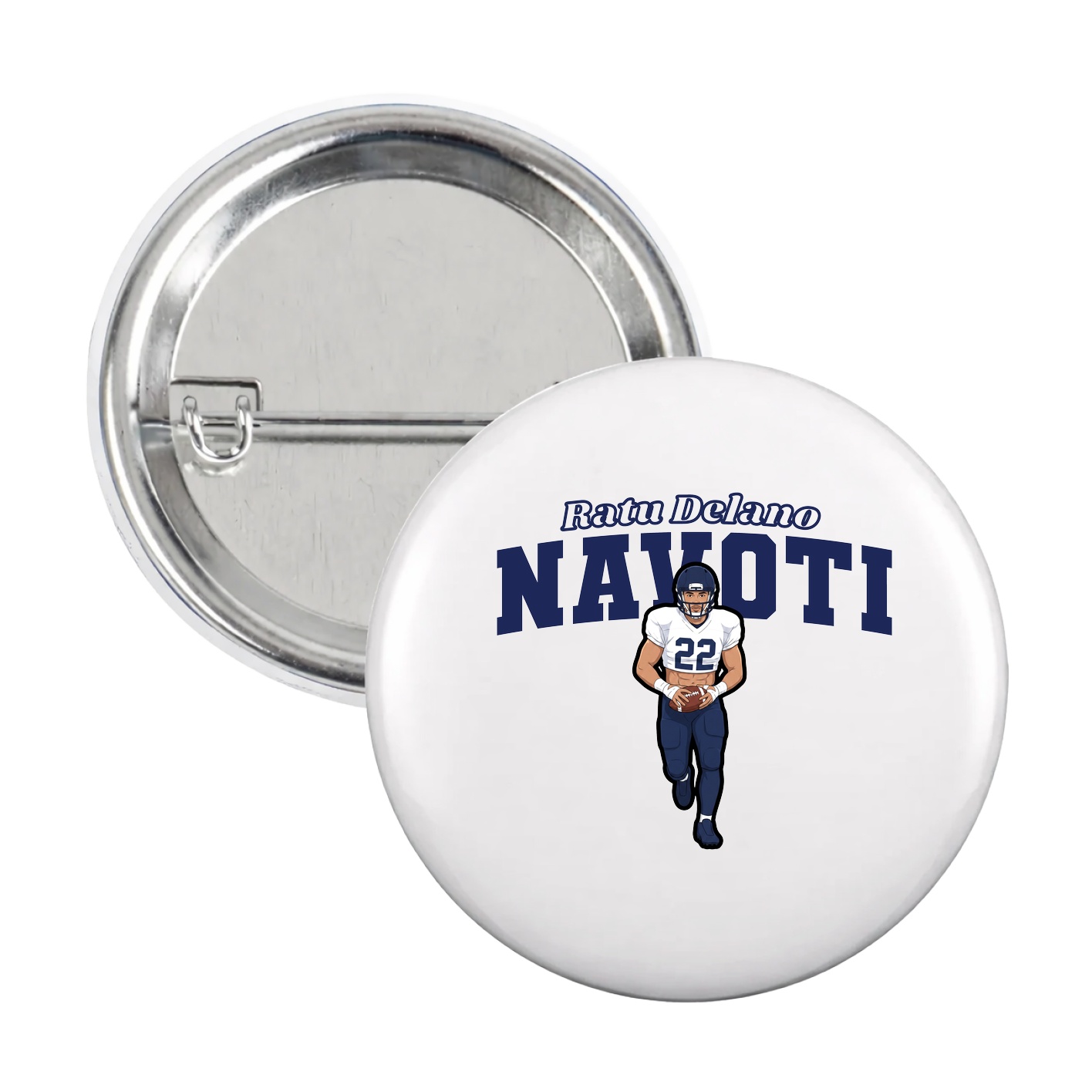 Game Day Button — Name Arch in White