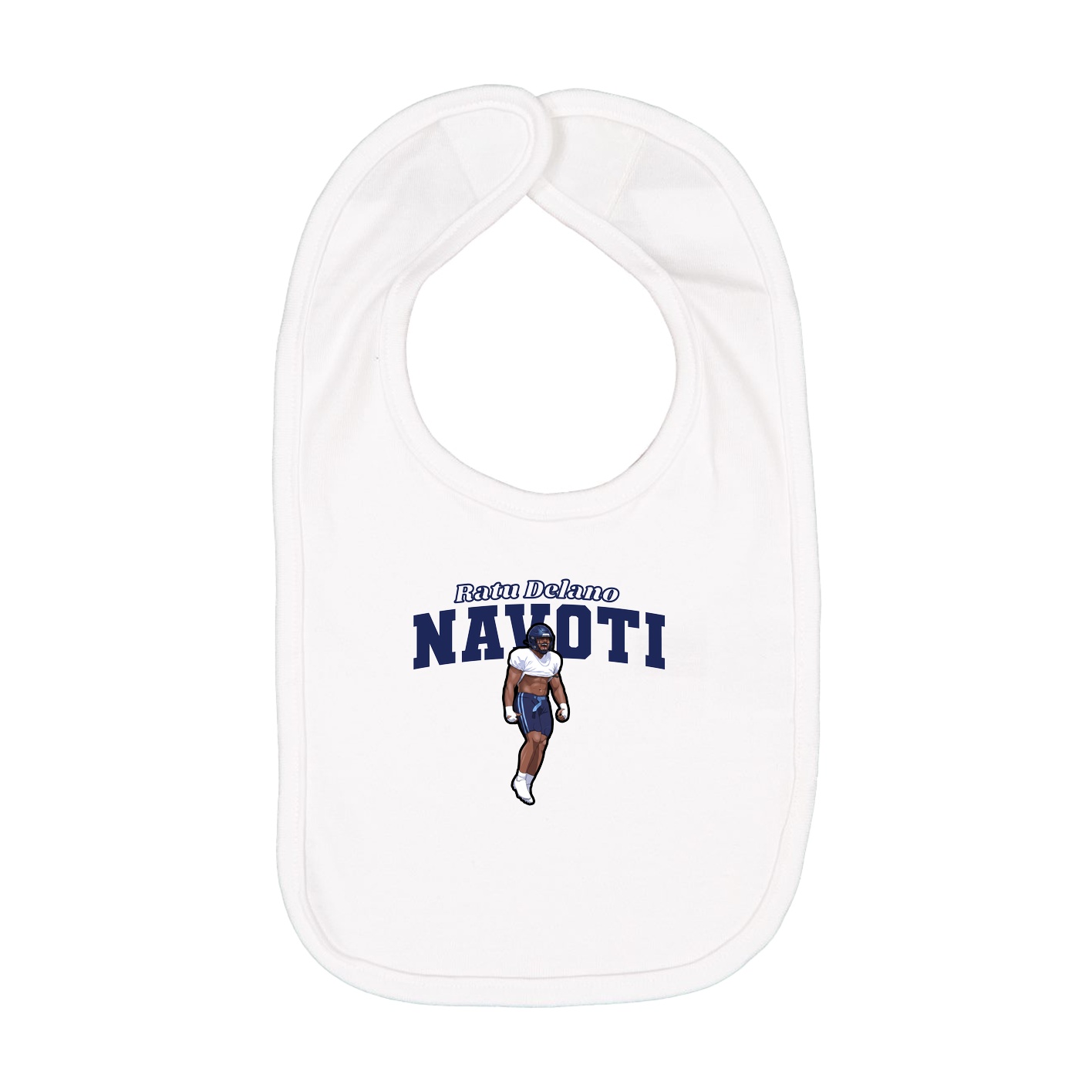 Infant Bib — Name Arch in White