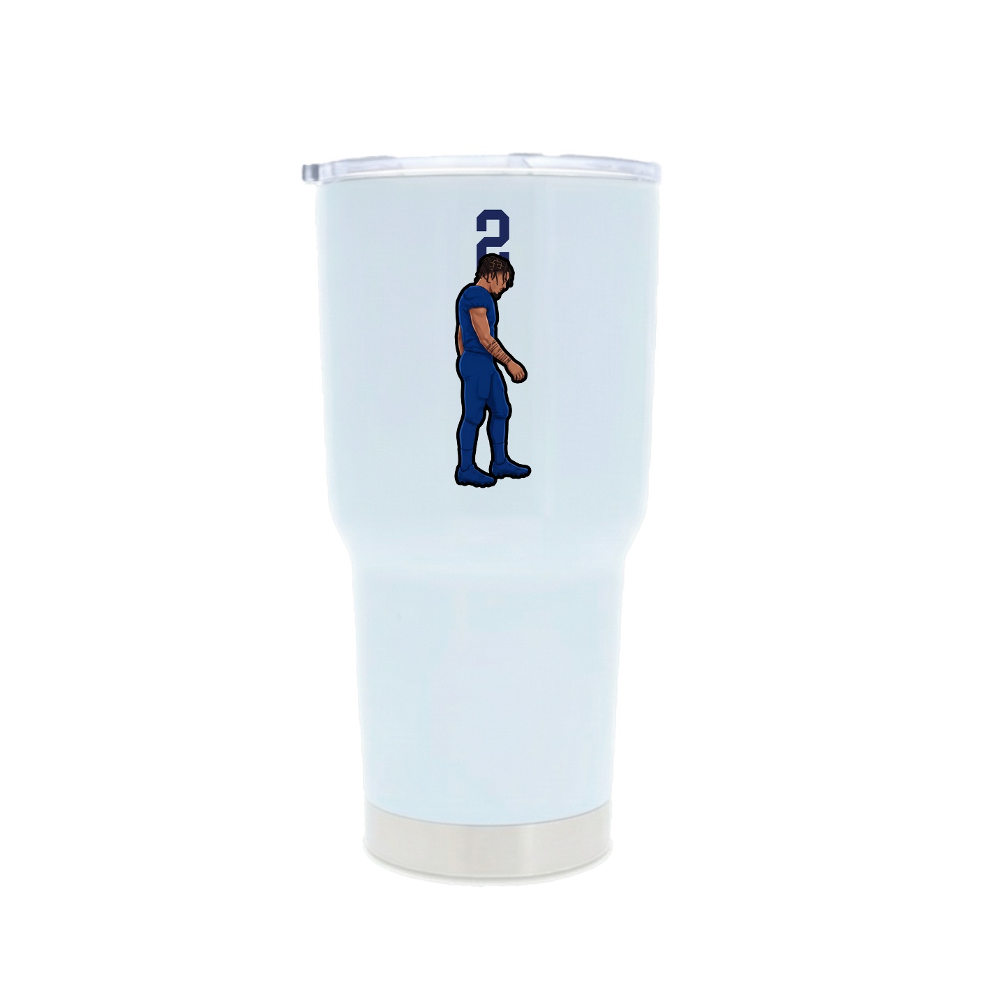 30oz Stainless Steel Tumbler — Number Top in White