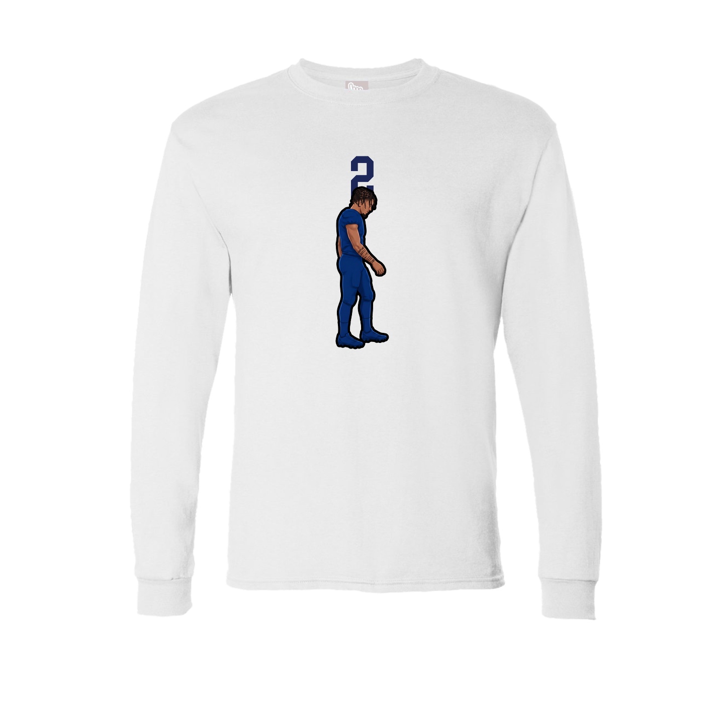Long Sleeve Tee — Number Top in White