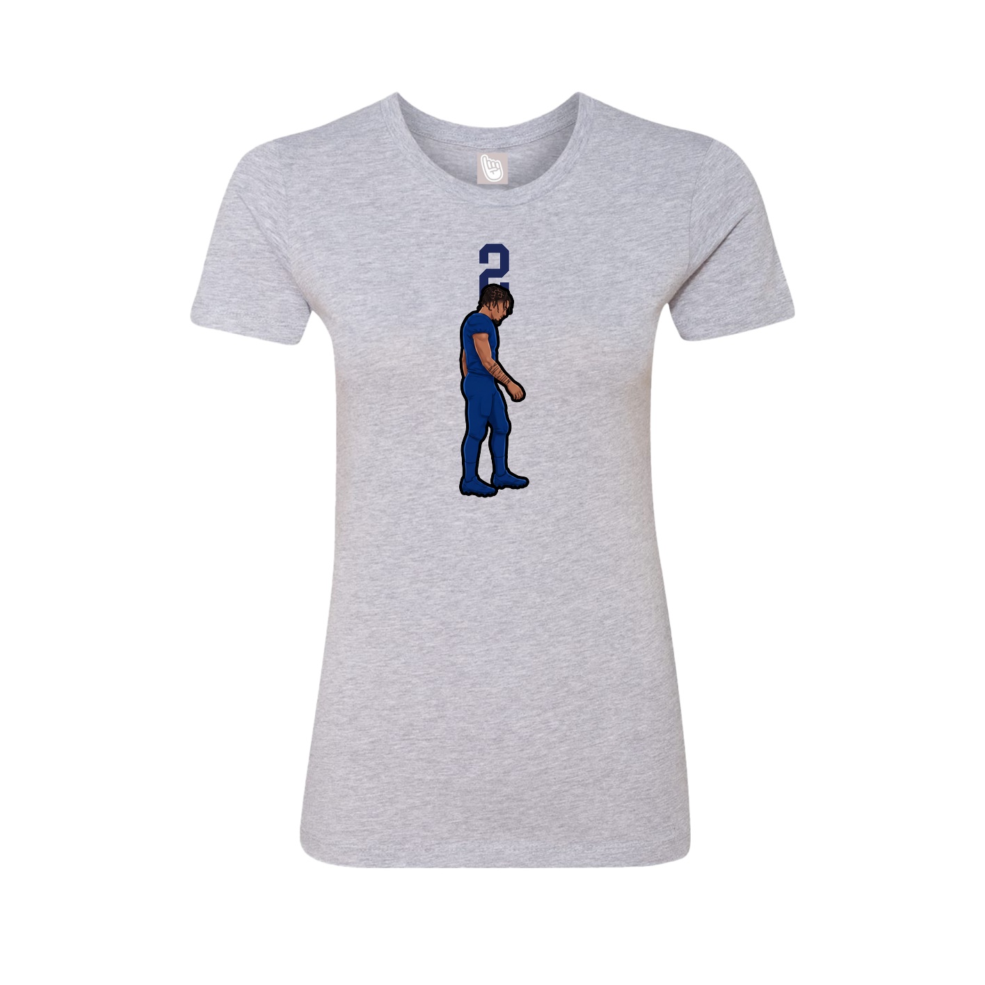 Fitted Women's Tee — Number Top in Grey