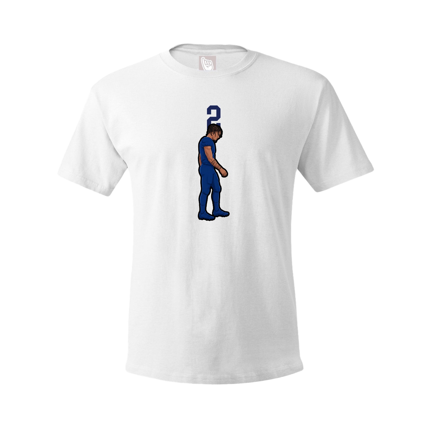 Youth Tee — Number Top in White