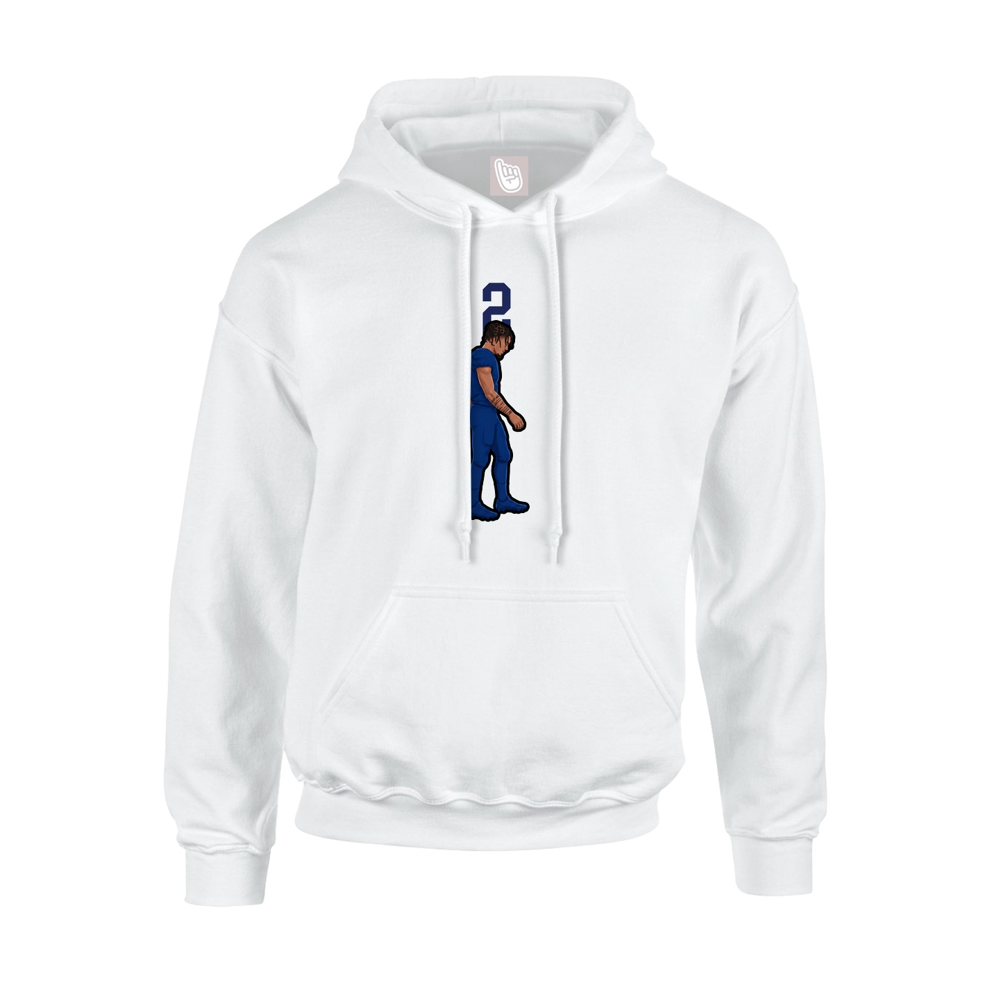 Youth Hoodie — Number Top in White