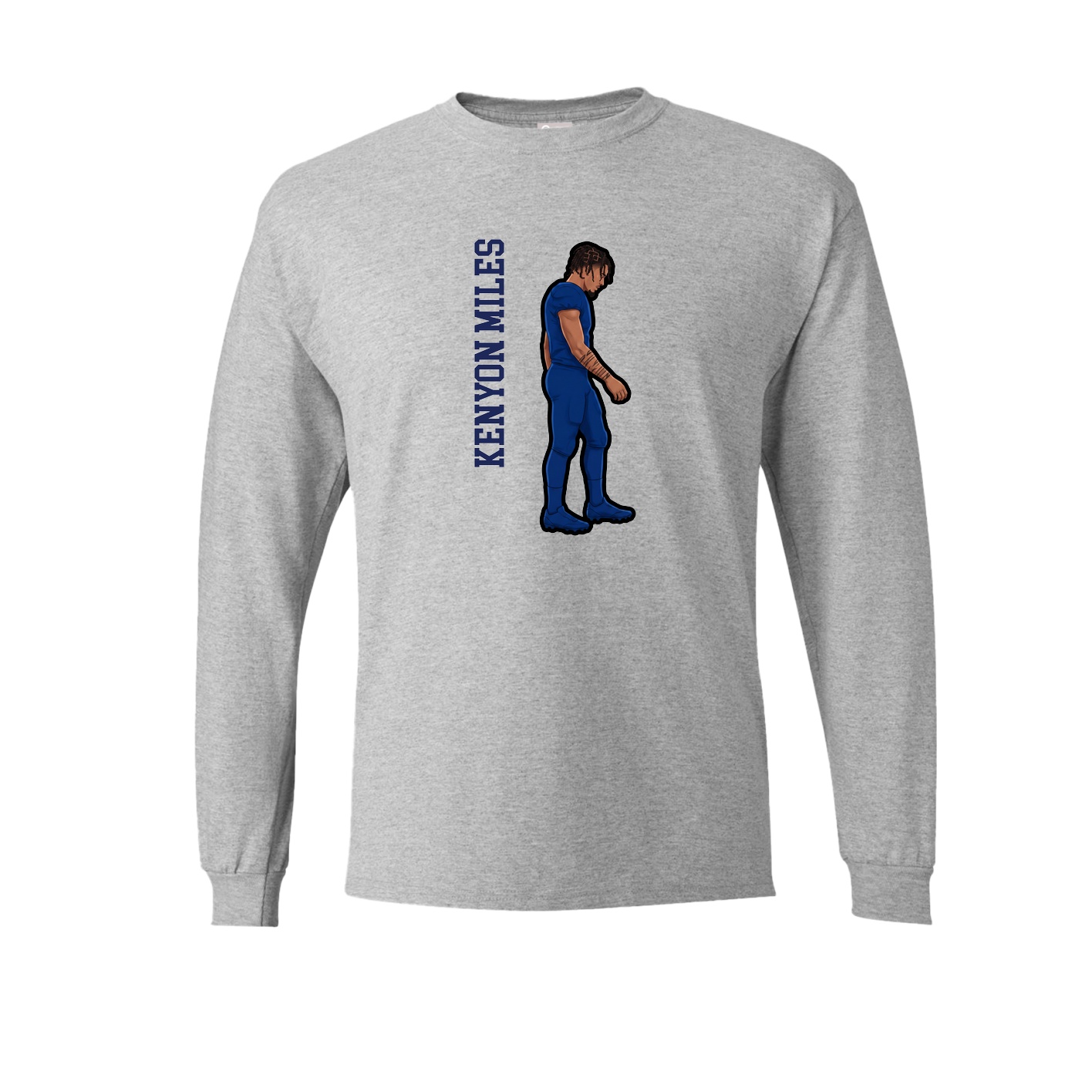 Long Sleeve Tee — Name Vertical in Grey