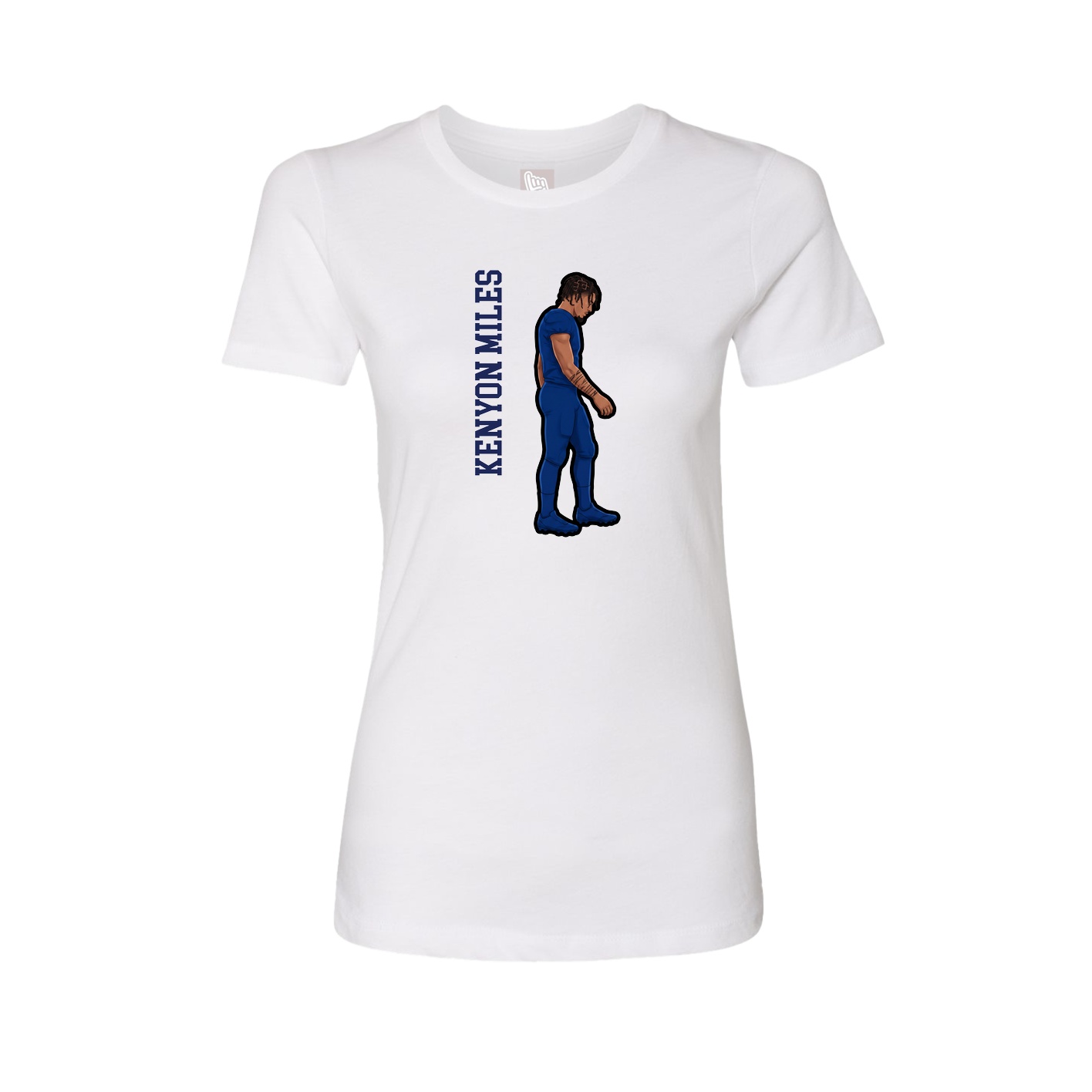 Fitted Women's Tee — Name Vertical in White