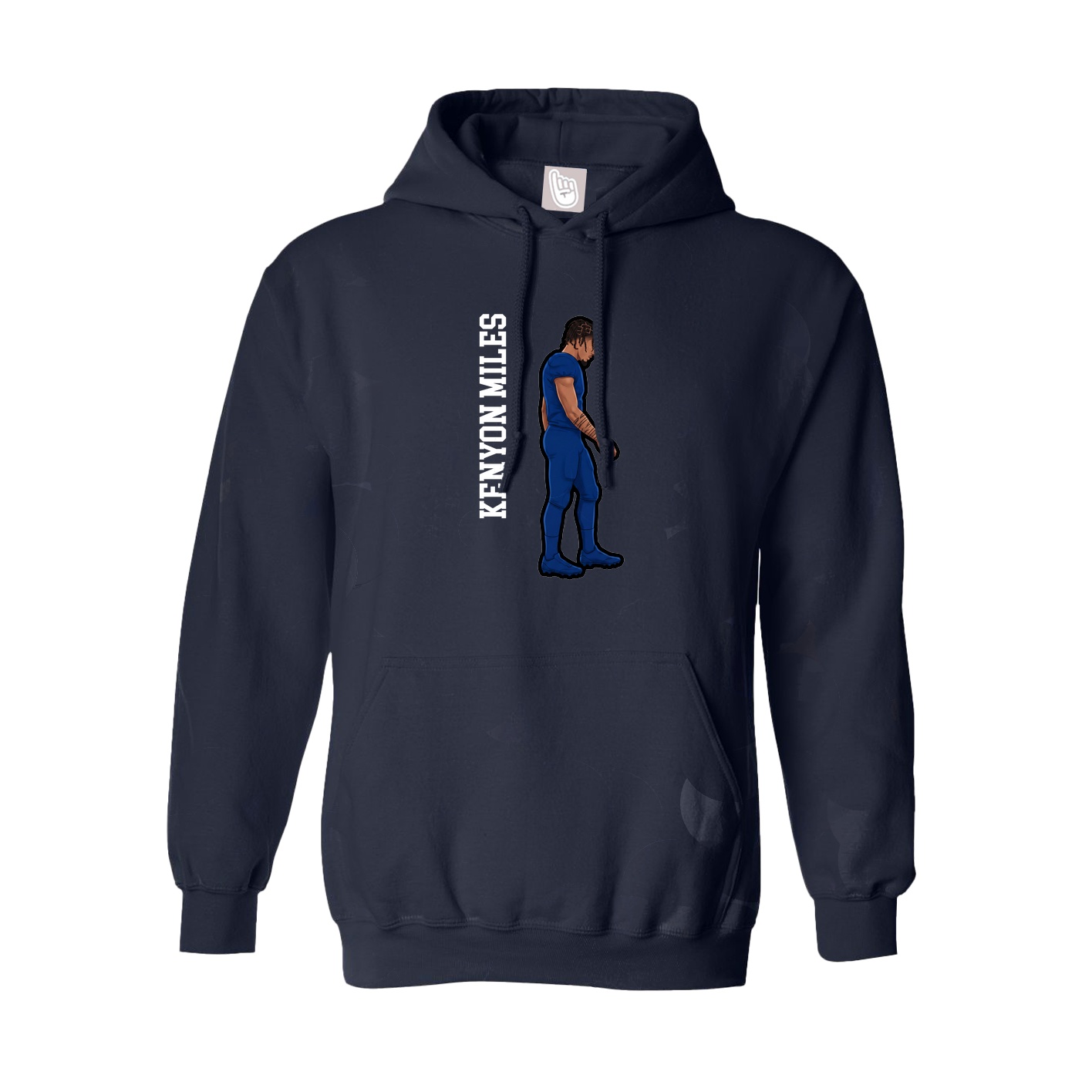 Hoodie — Name Vertical in Navy