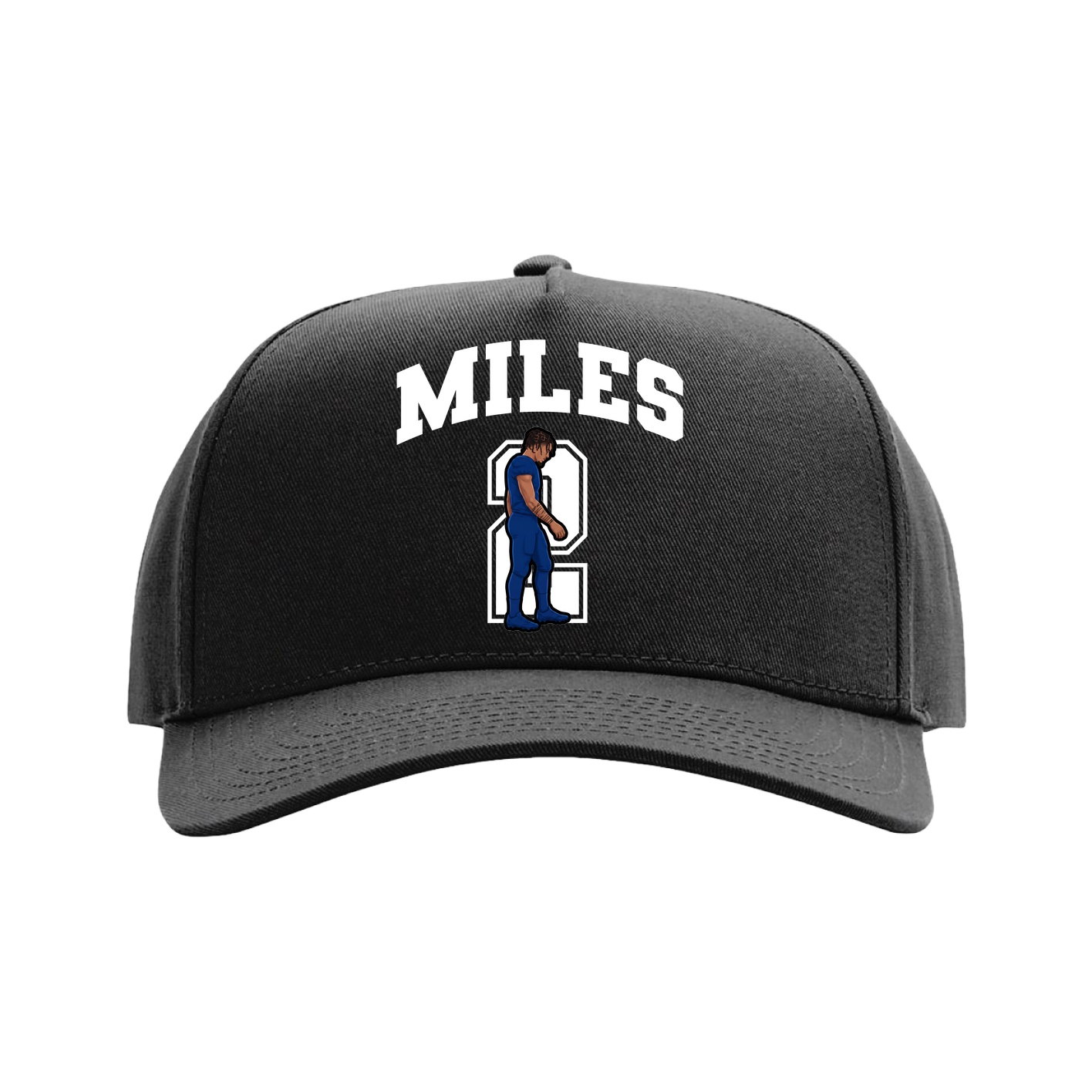 Full Fabric Five-Panel Champ Cap — Number in Black