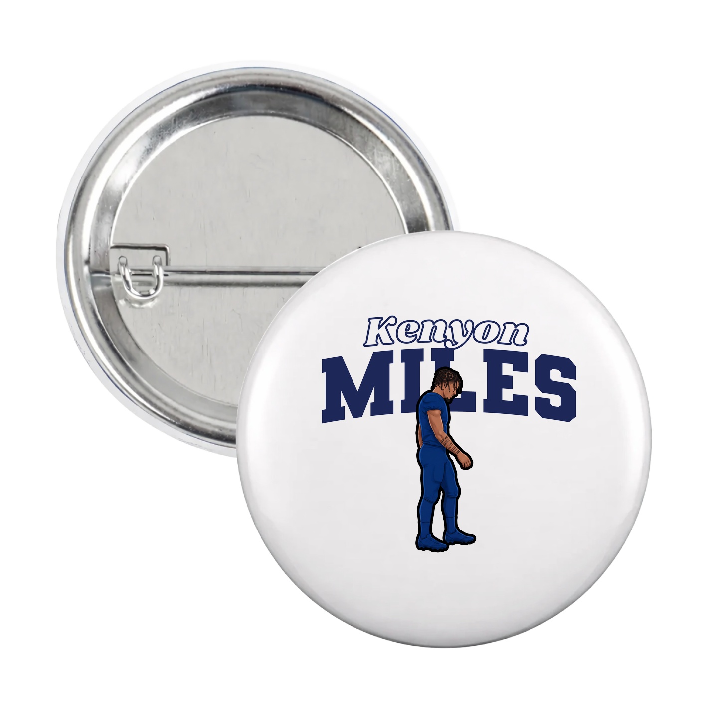Game Day Button — Name Arch in White