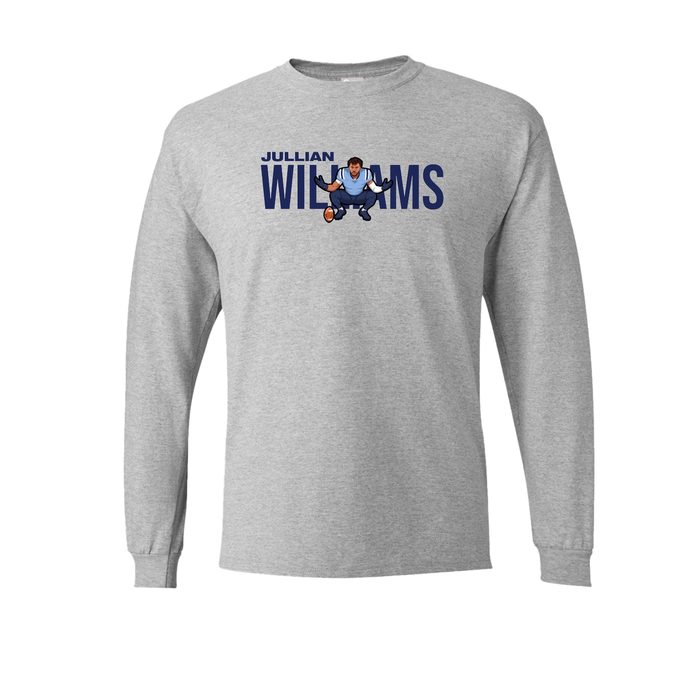 Long Sleeve Tee — Player Name in Grey