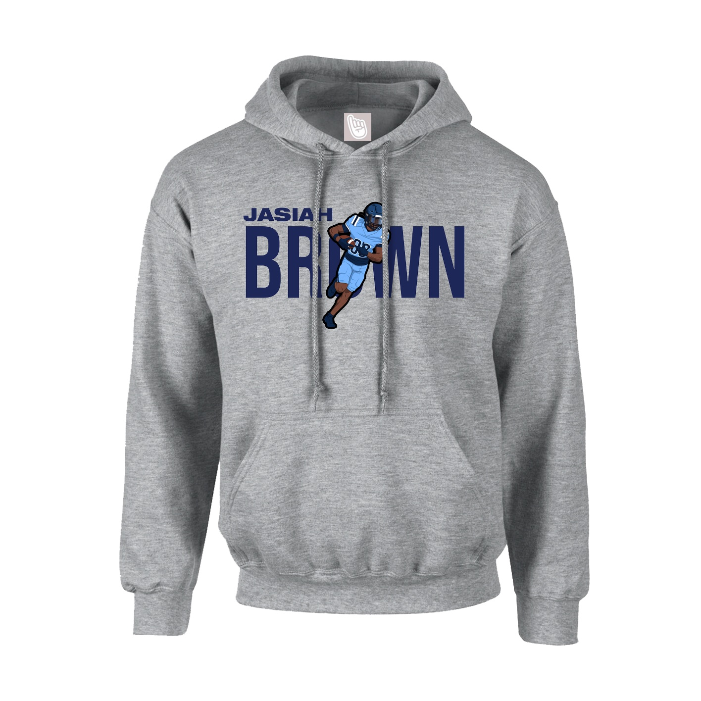 Hoodie — Player Name in Grey