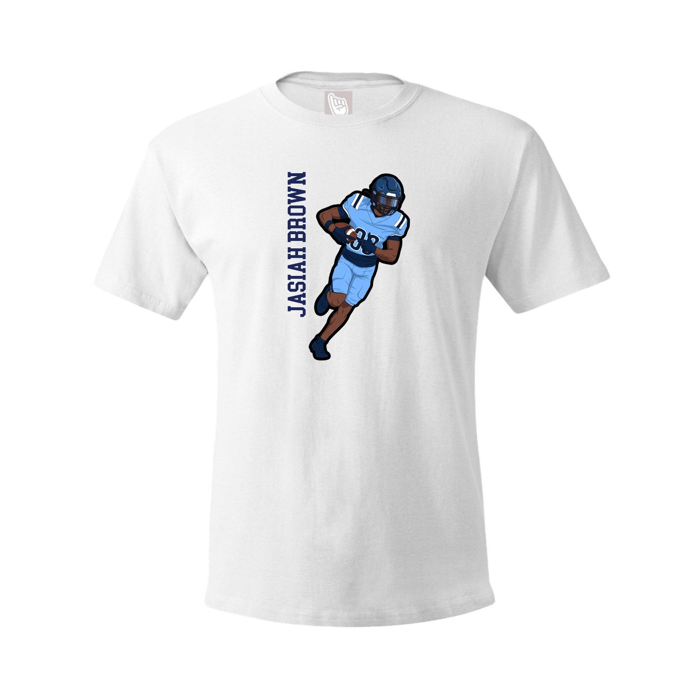 Youth Tee — Name Vertical in White
