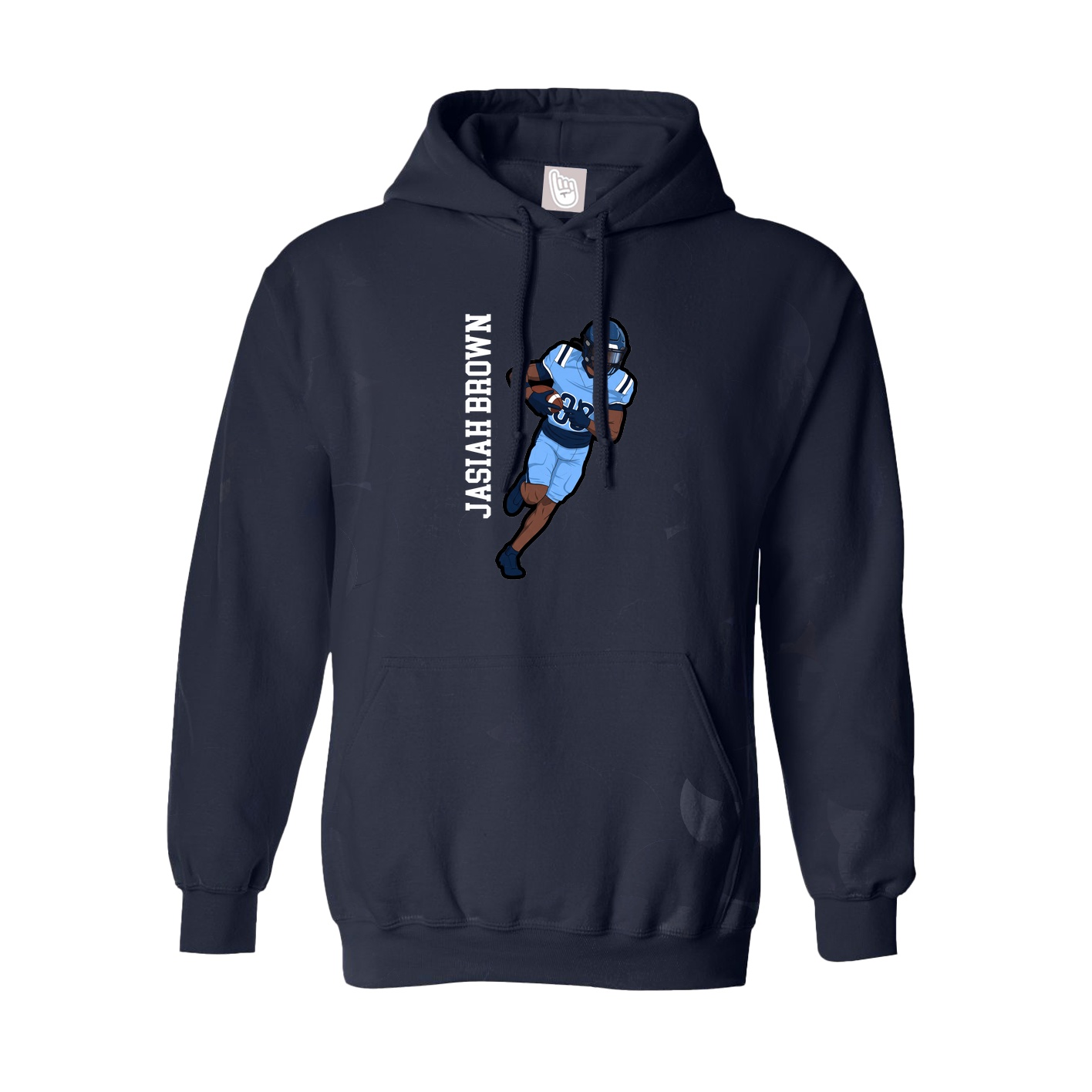 Youth Hoodie — Name Vertical in Navy