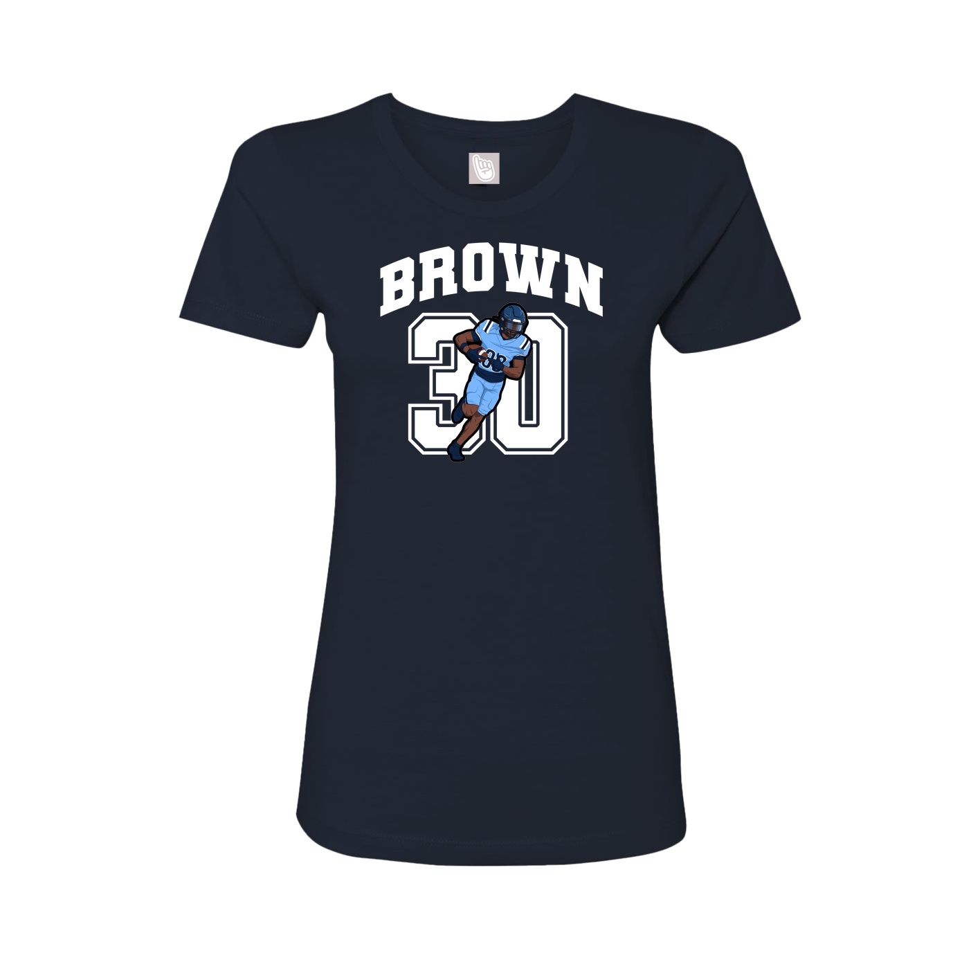 Fitted Women's Tee — Number in Navy