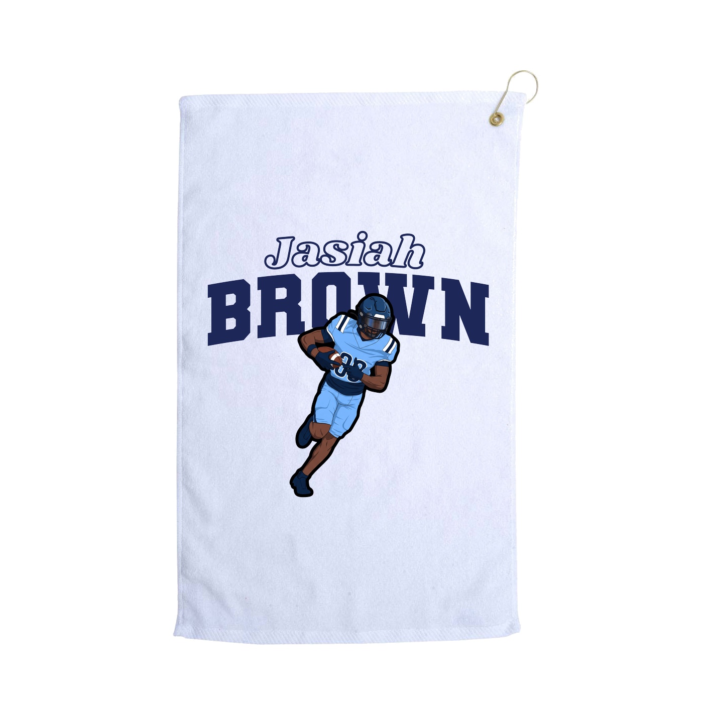 Golf Towel — Name Arch in White
