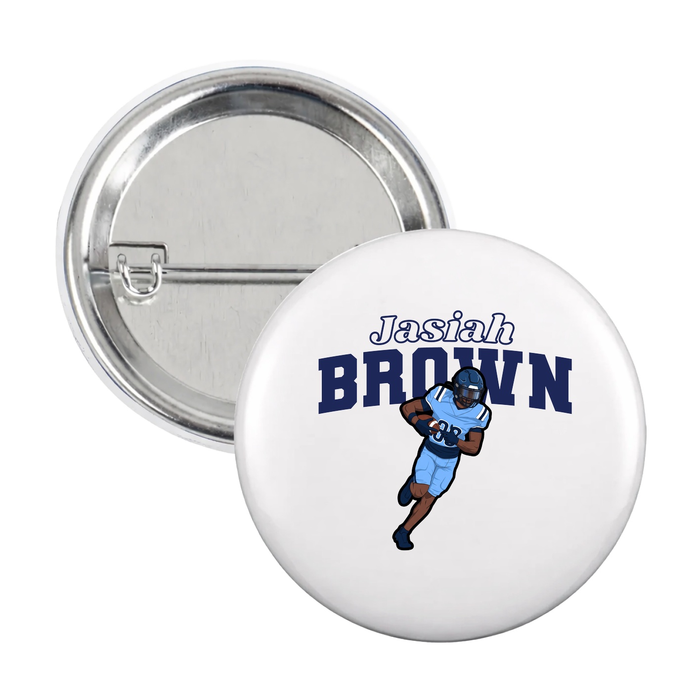 Game Day Button — Name Arch in White