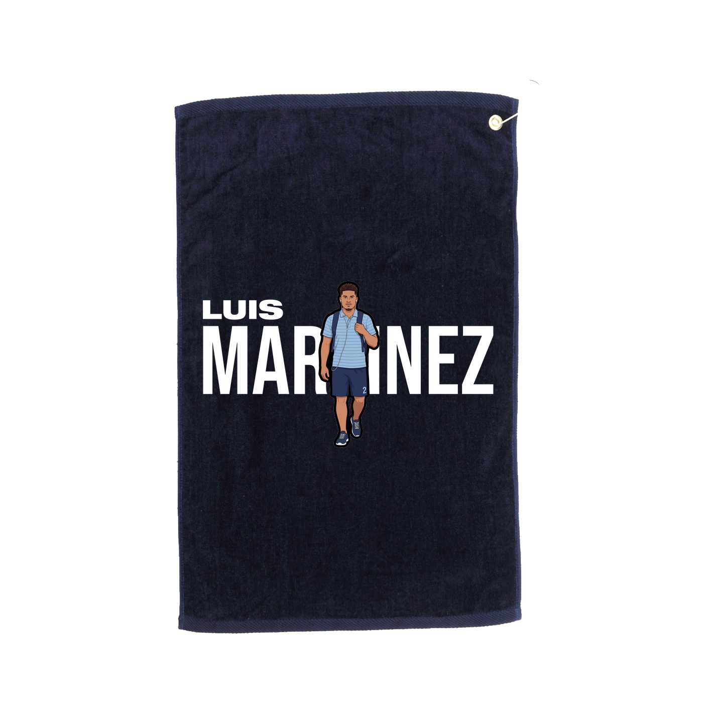 Golf Towel — Player Name in Navy