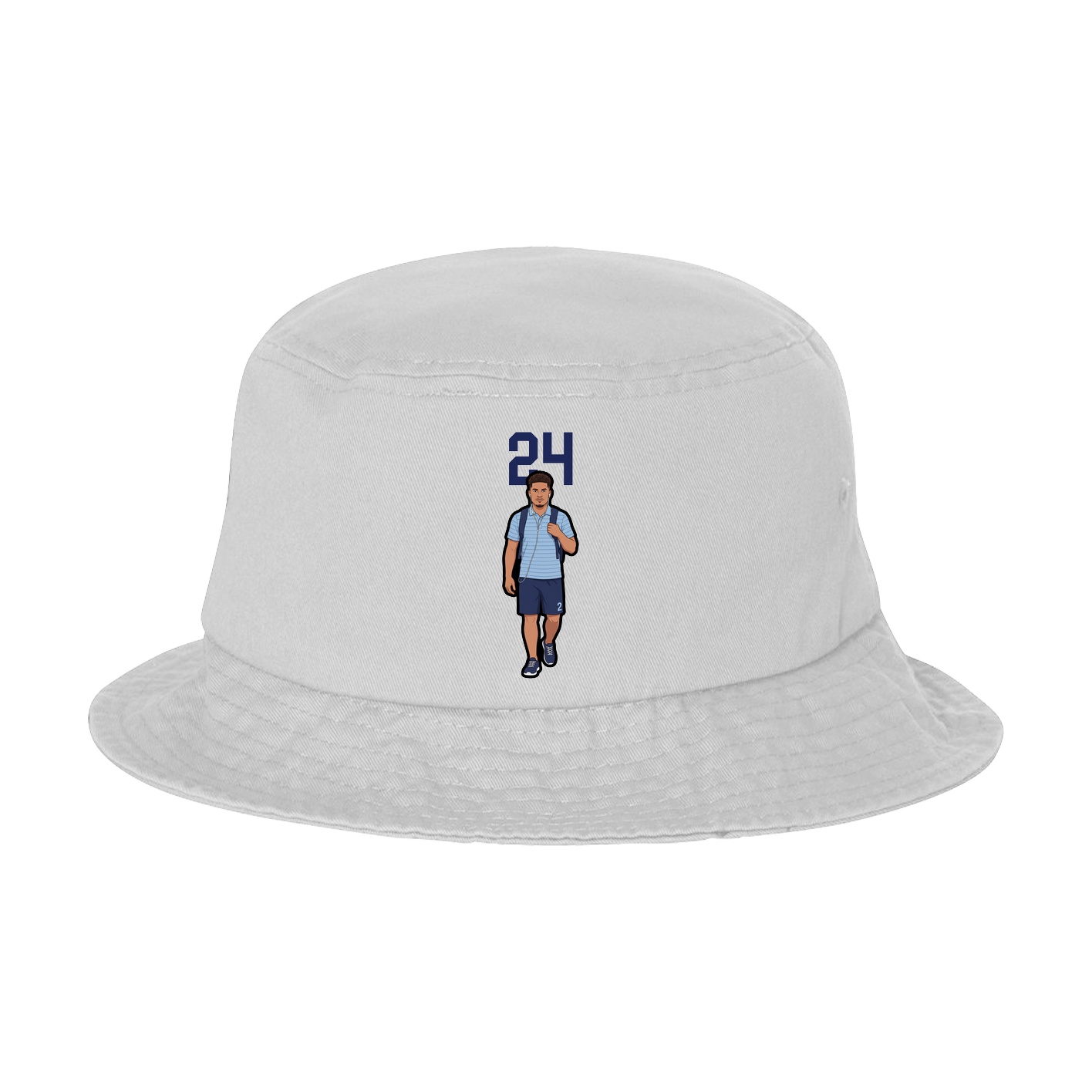 Bucket Cap — Number Top in White