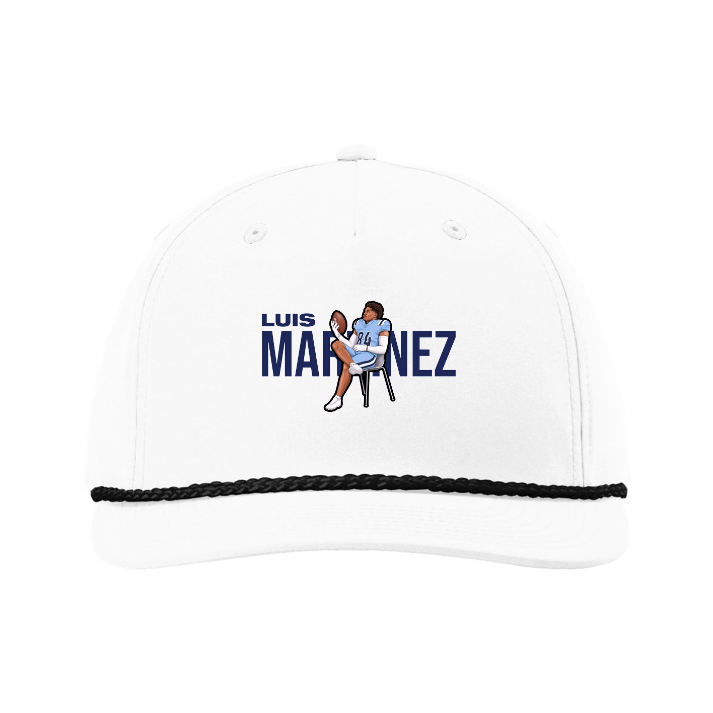 Five-Panel Classic Rope Cap — Player Name in White