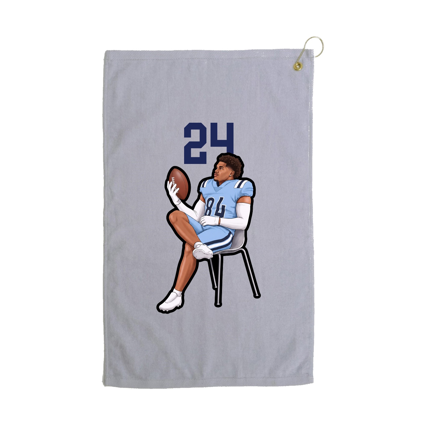 Golf Towel — Number Top in Grey