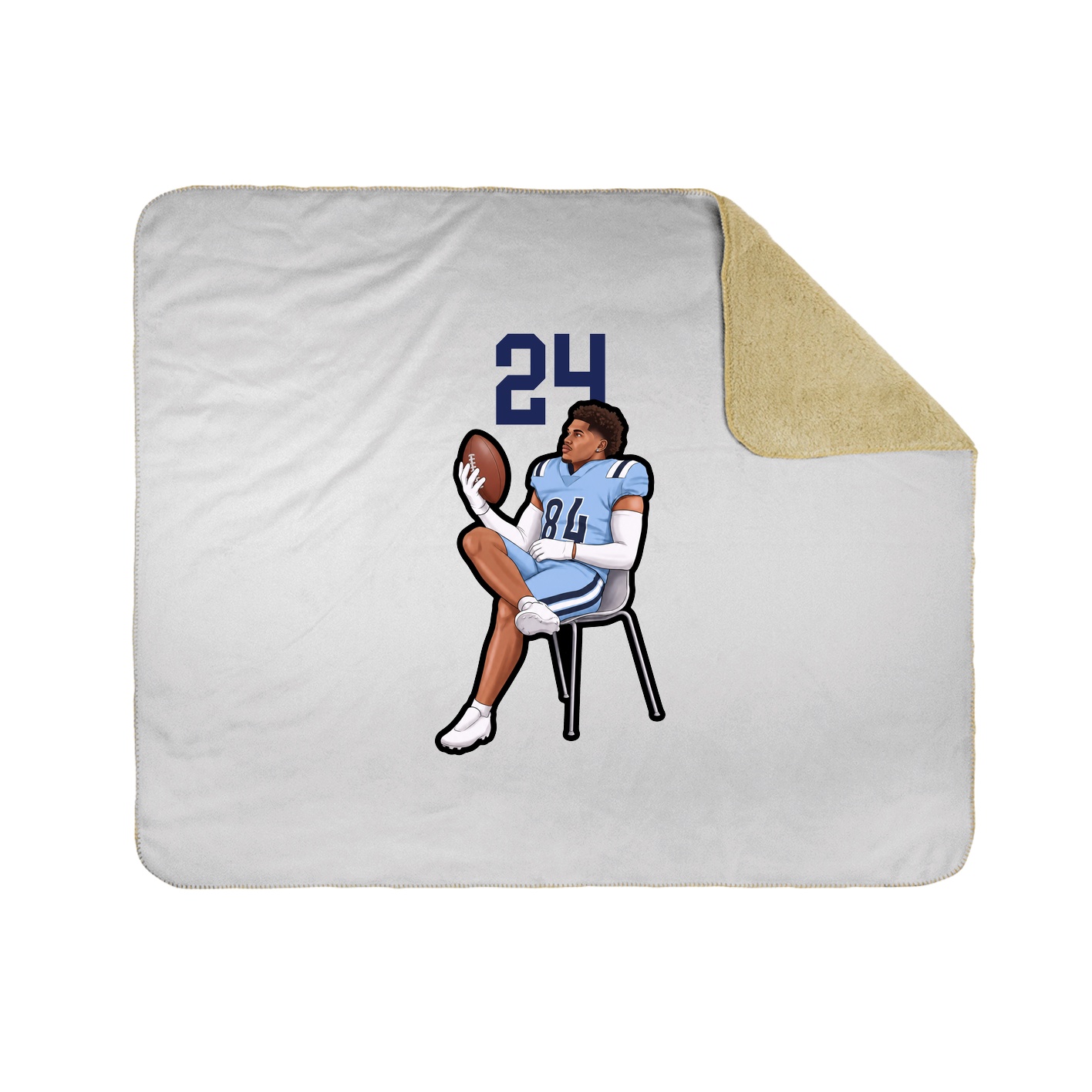 Throw Blanket — Number Top in White