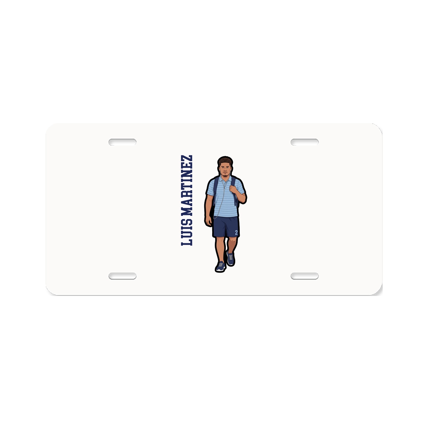 License Plate — Name Vertical in Classic