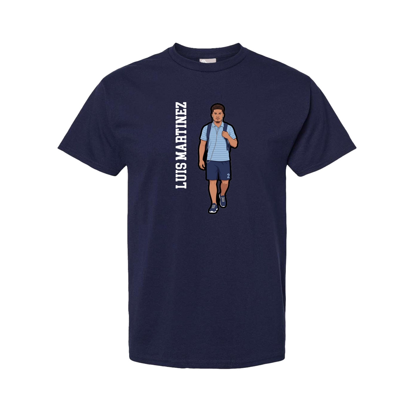 Tee — Name Vertical in Navy
