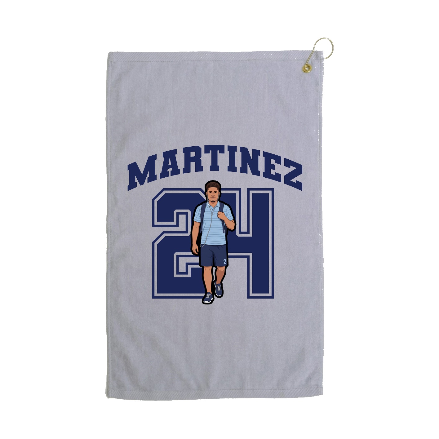 Golf Towel — Number in Grey