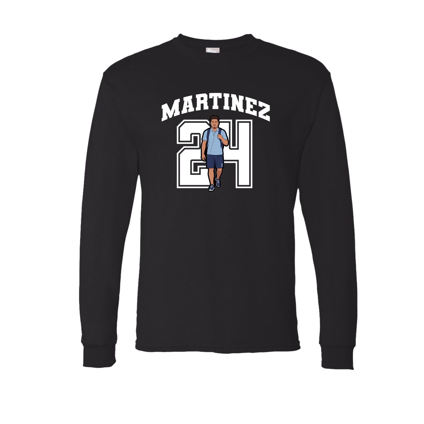 Long Sleeve Tee — Number in Black