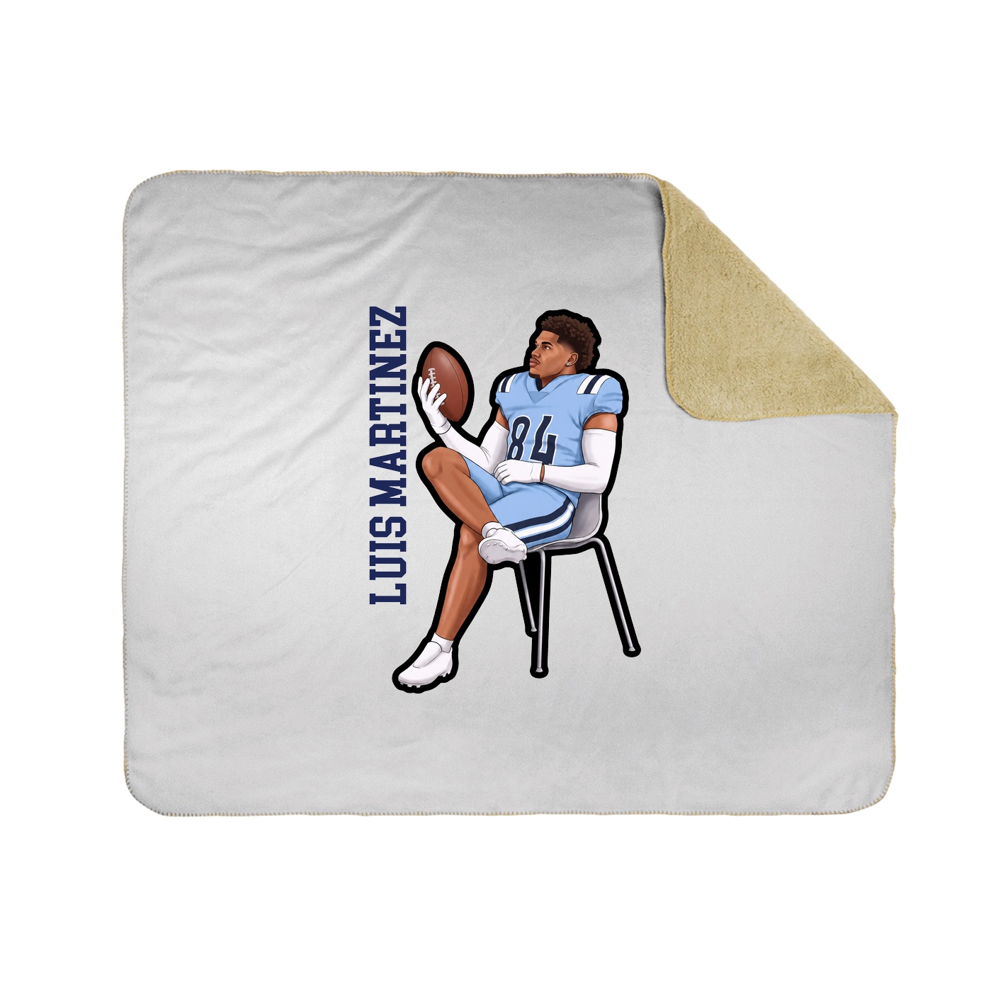 Throw Blanket — Name Vertical in White