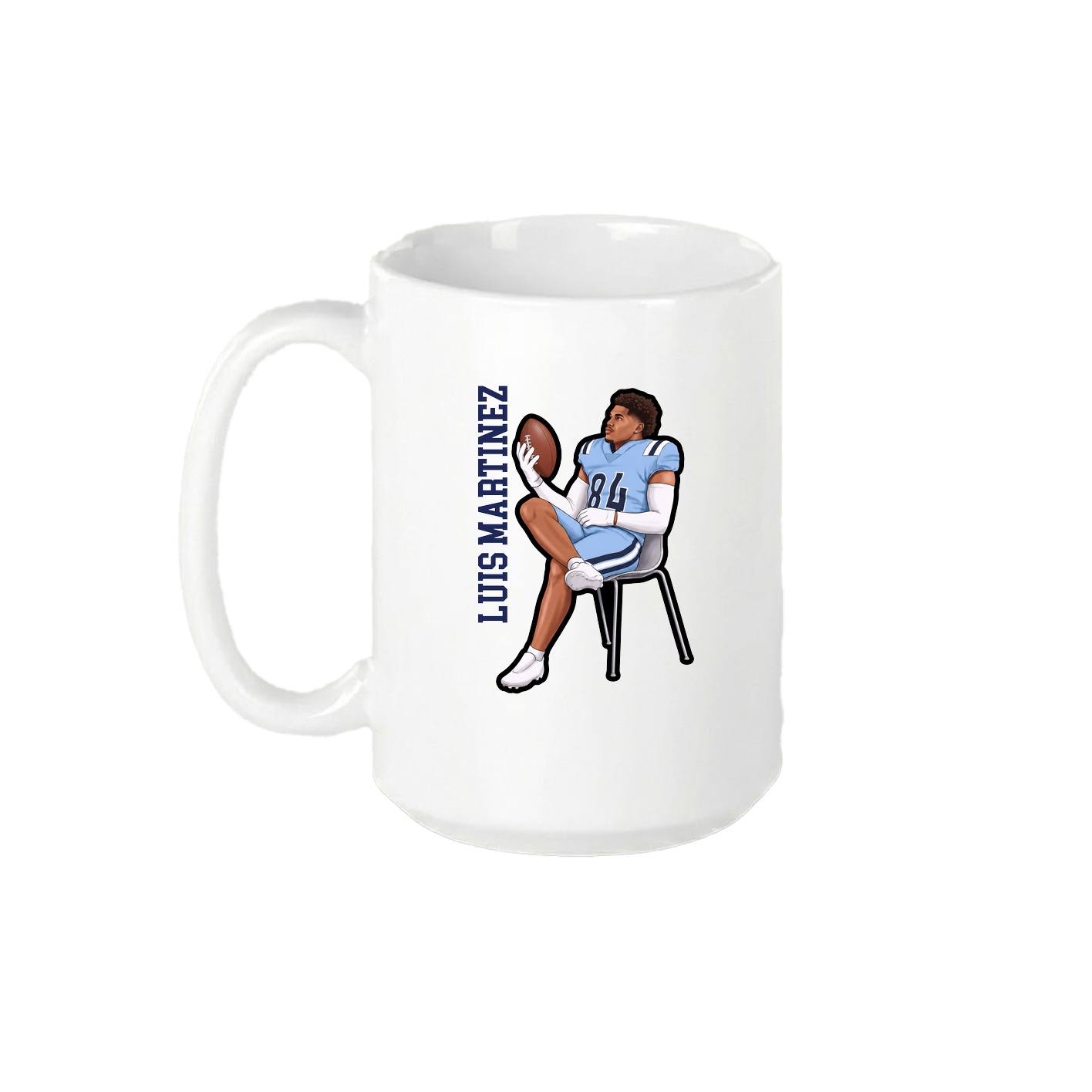 15oz Coffee Mug — Name Vertical in White