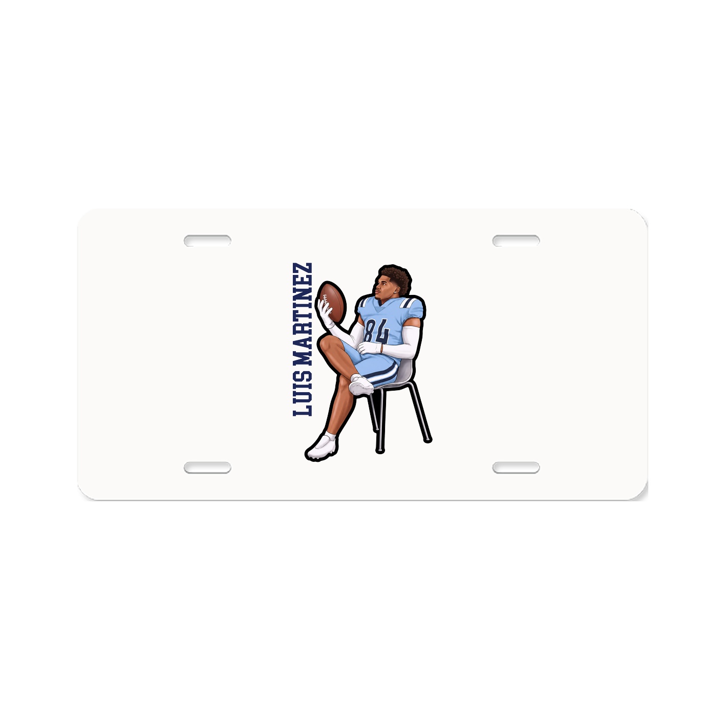 License Plate — Name Vertical in Classic