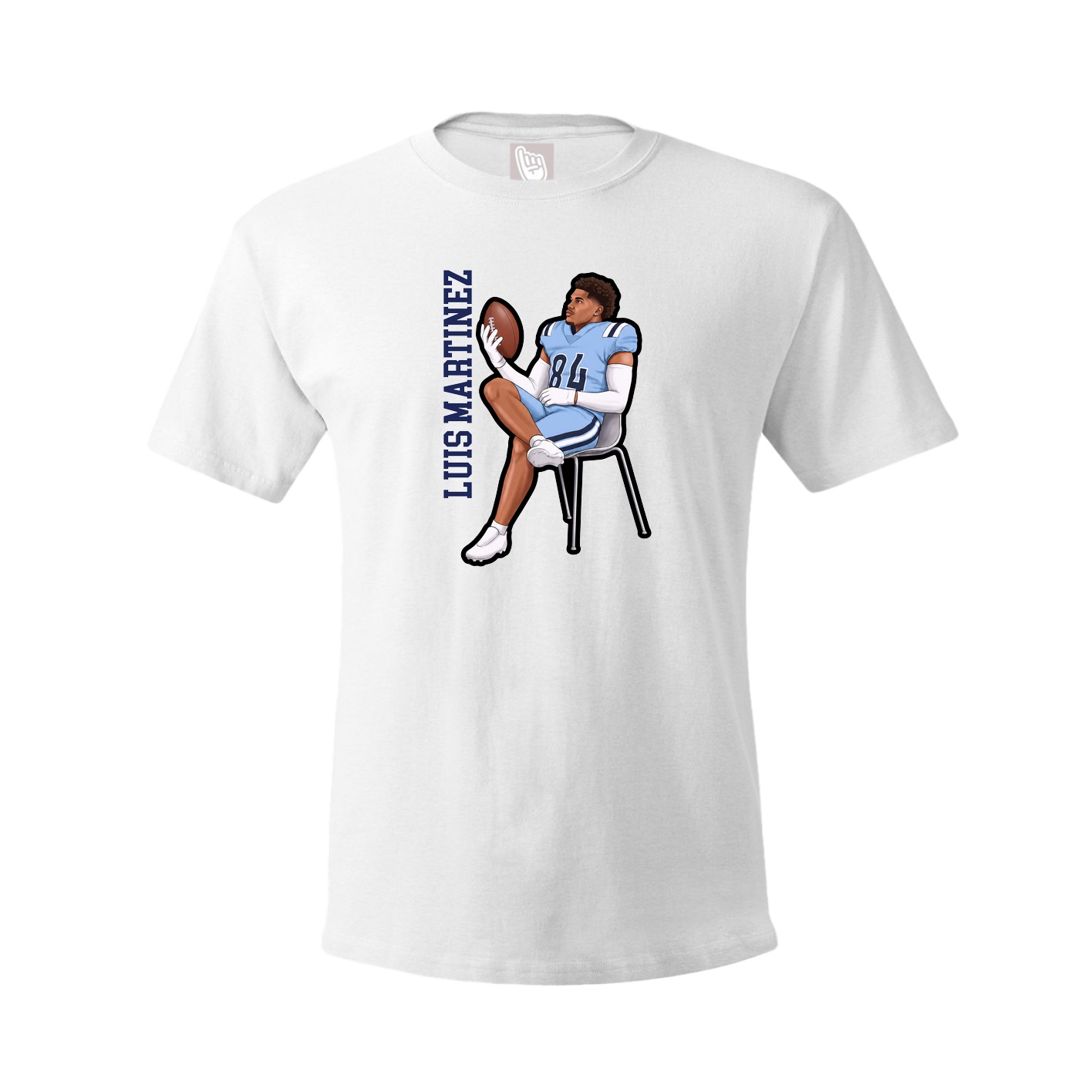 Tee — Name Vertical in White