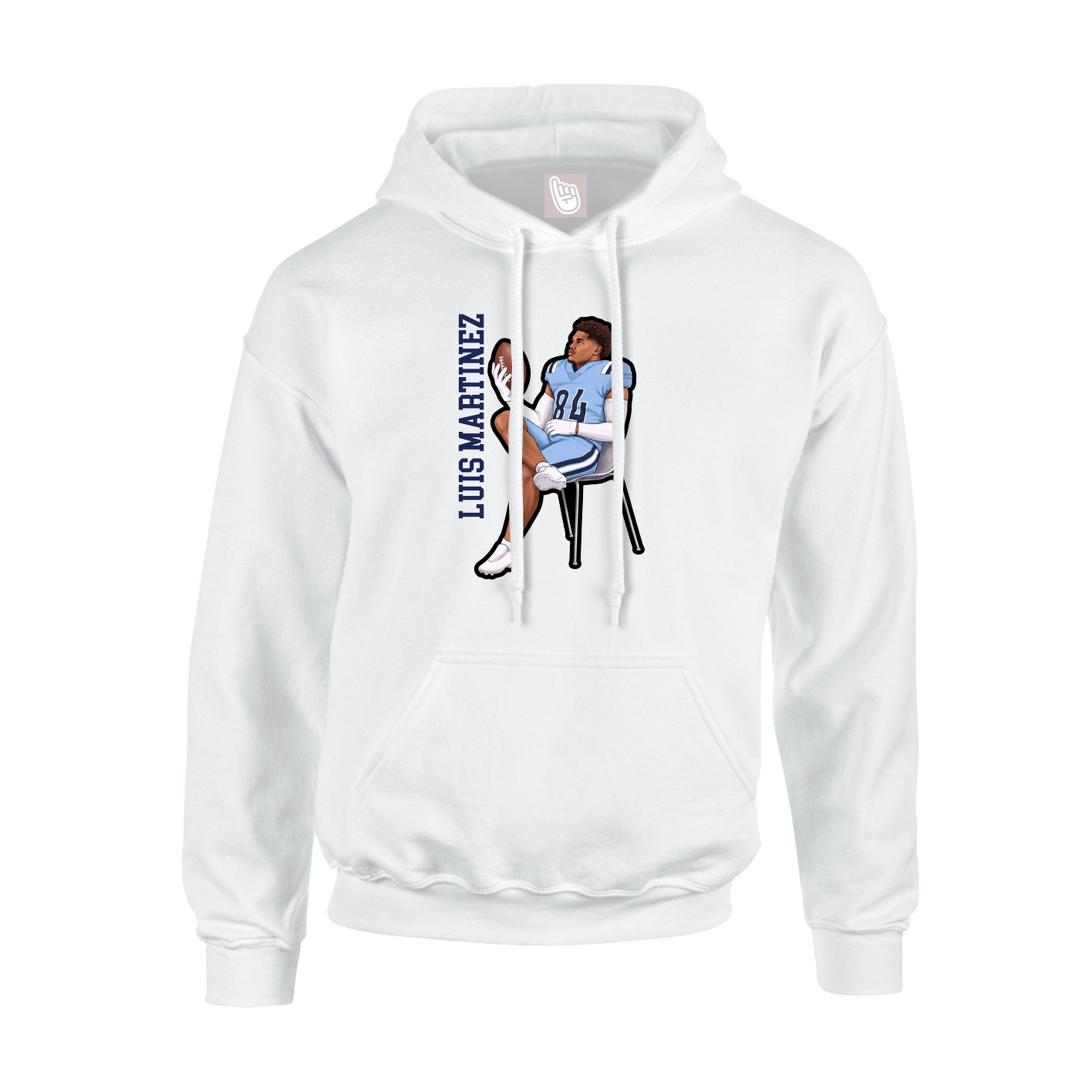 Hoodie — Name Vertical in White