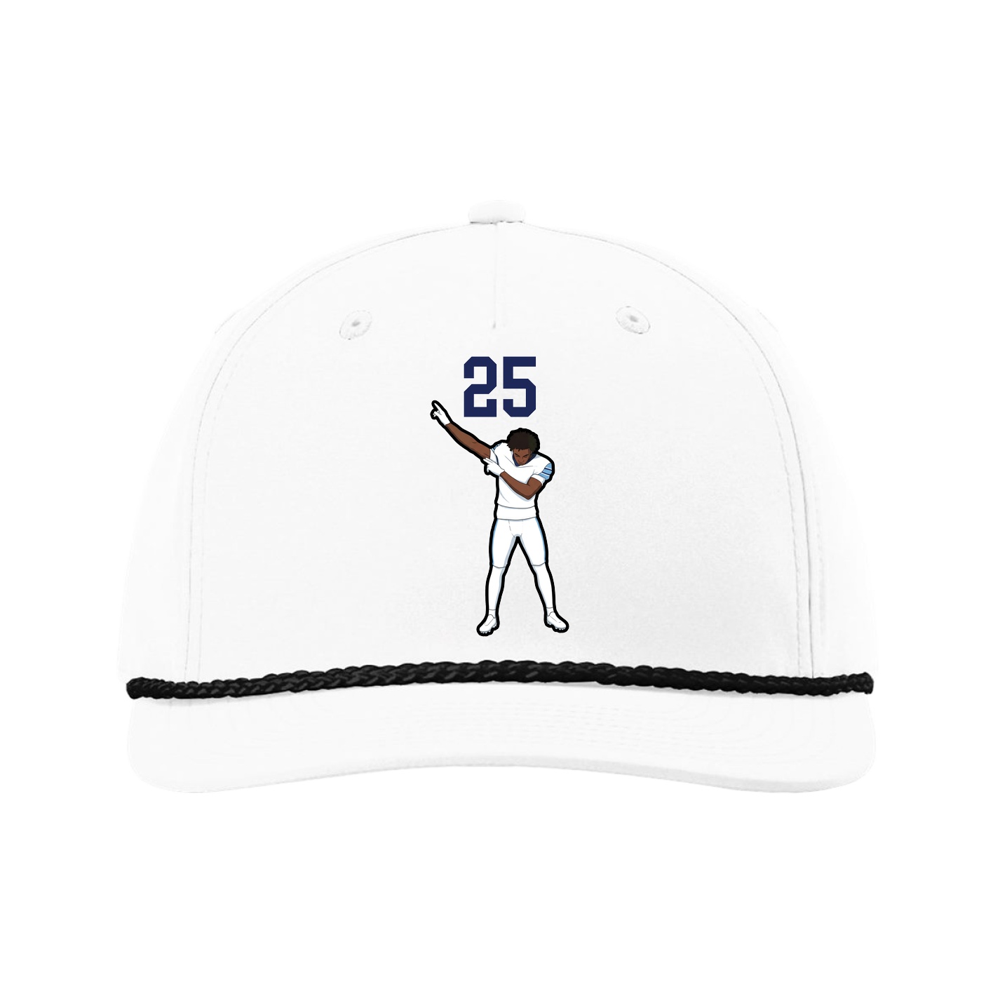 Five-Panel Classic Rope Cap — Number Top in White