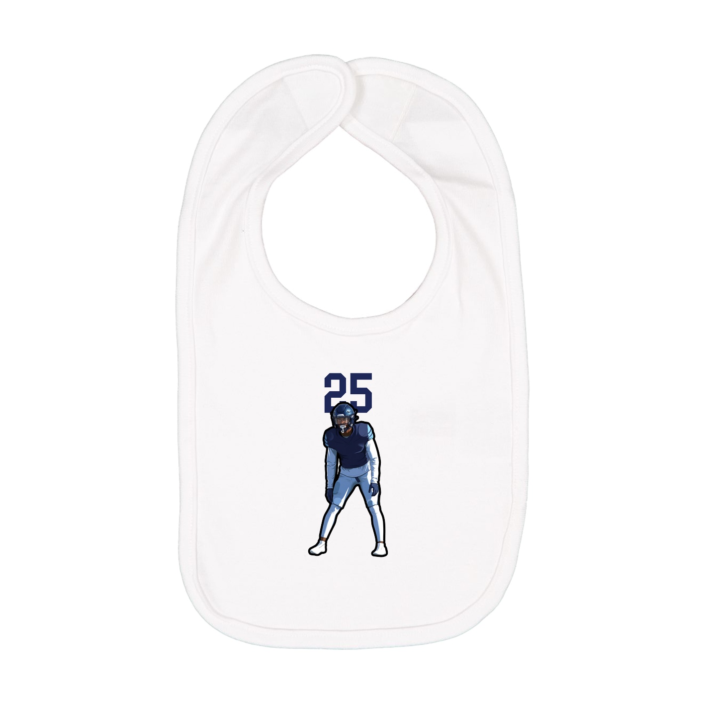 Infant Bib — Number Top in White