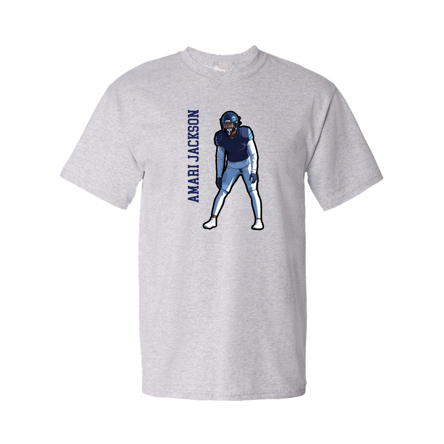 Tee — Name Vertical in Grey
