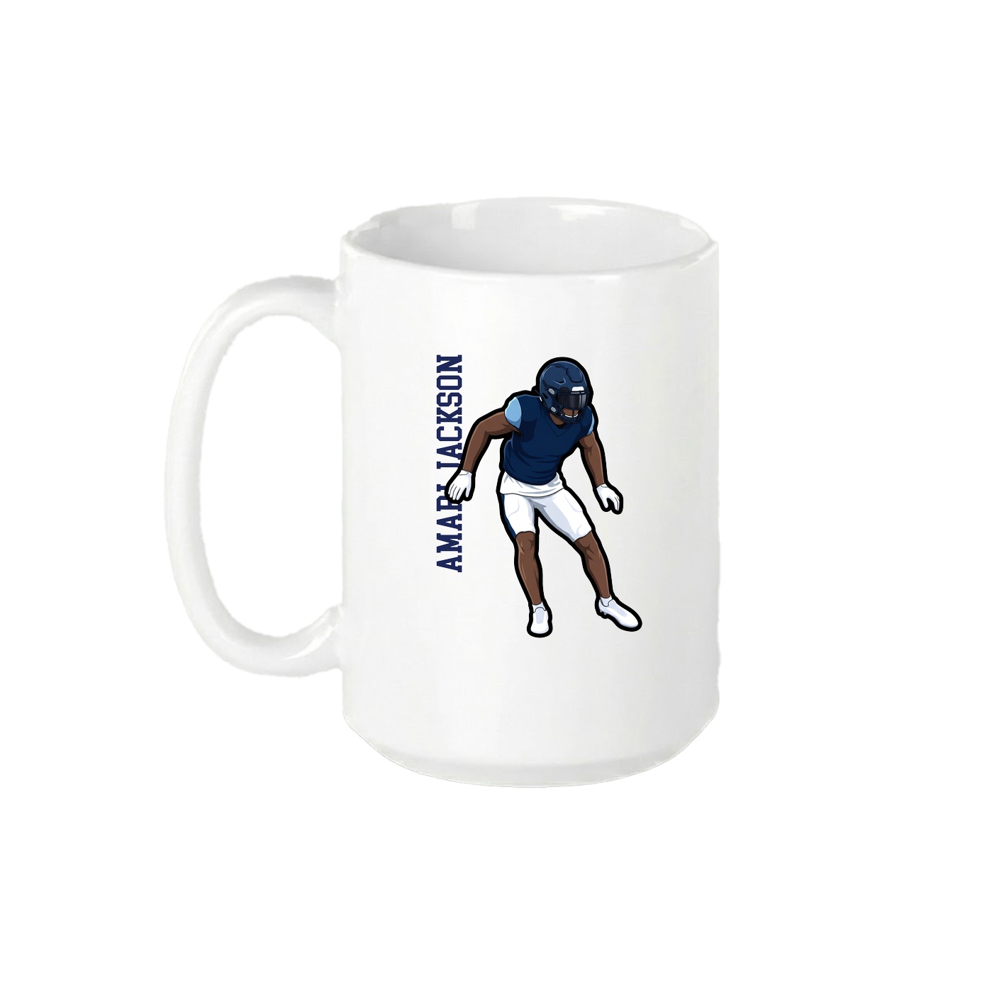 15oz Coffee Mug — Name Vertical in White