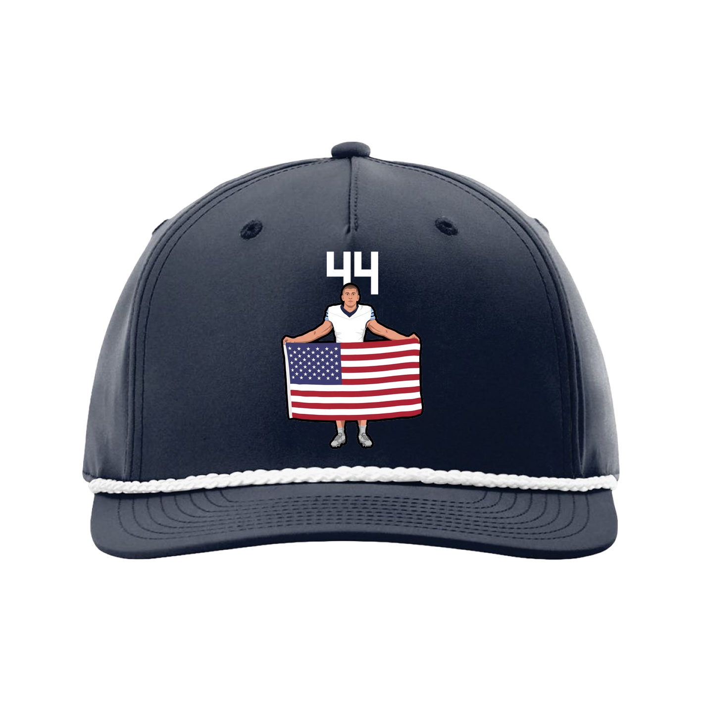 Five-Panel Classic Rope Cap — Number Top in Navy