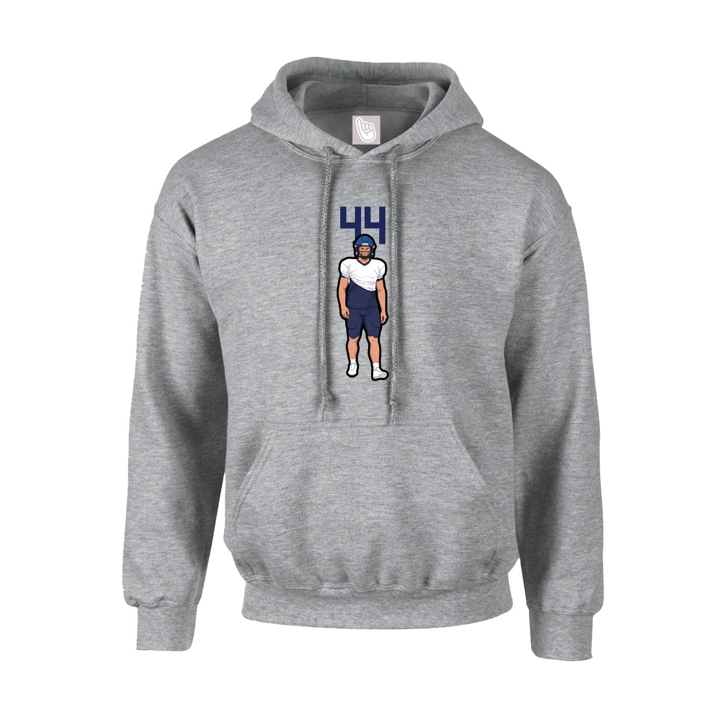 Hoodie — Number Top in Grey
