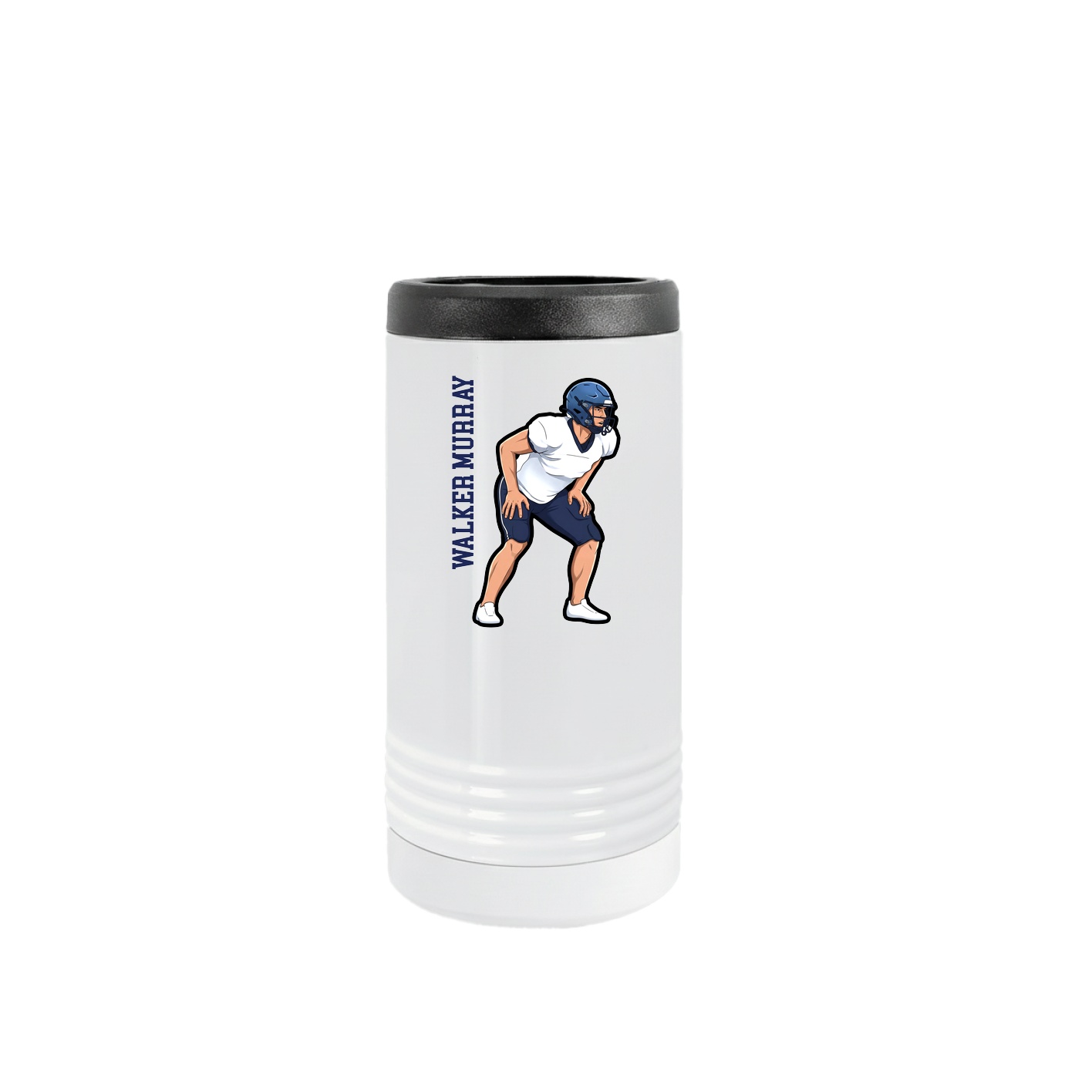Slim Beverage Holder — Name Vertical in White