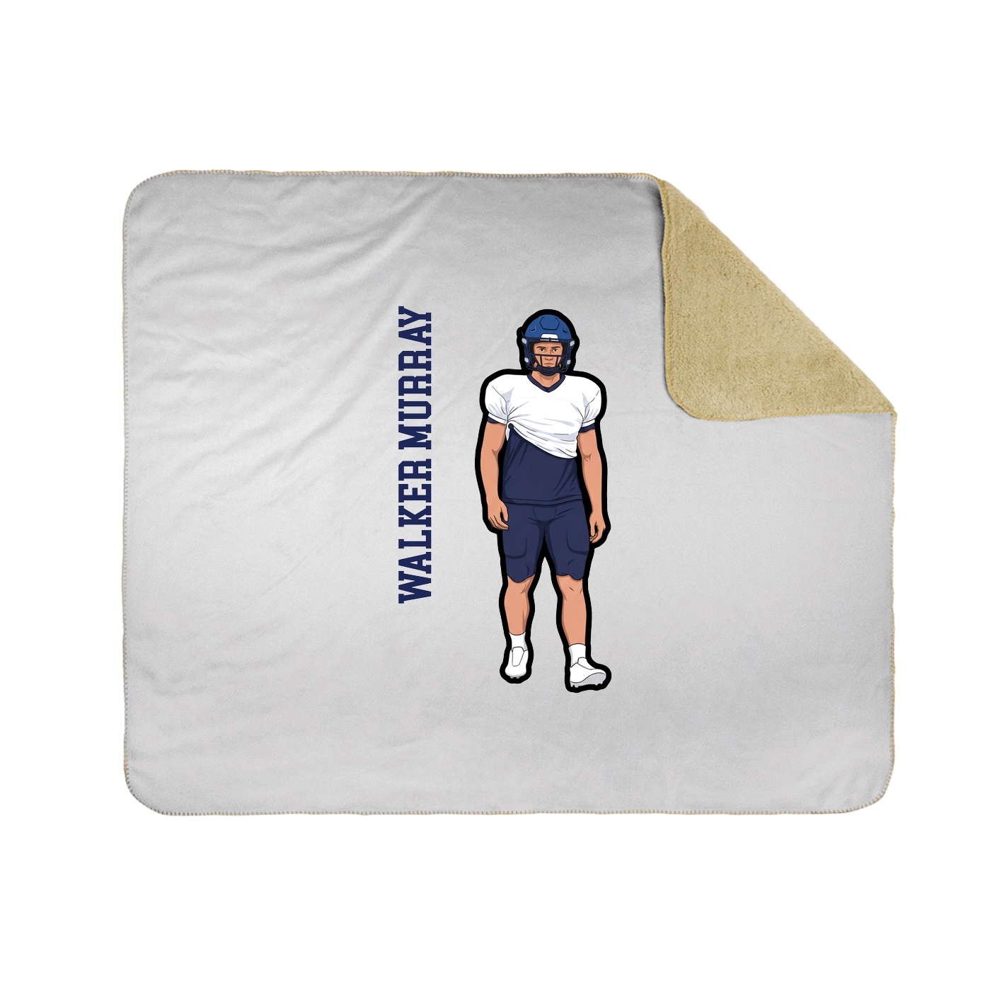 Throw Blanket — Name Vertical in White