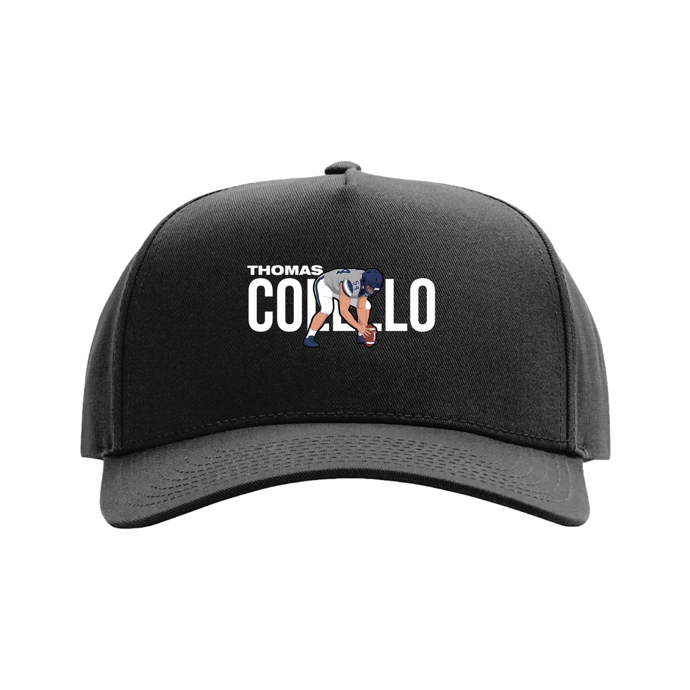 Full Fabric Five-Panel Champ Cap — Player Name in Black