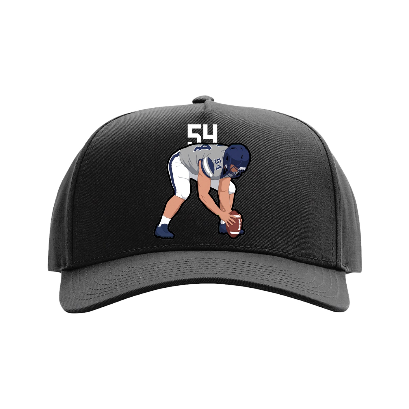 Full Fabric Five-Panel Champ Cap — Number Top in Black
