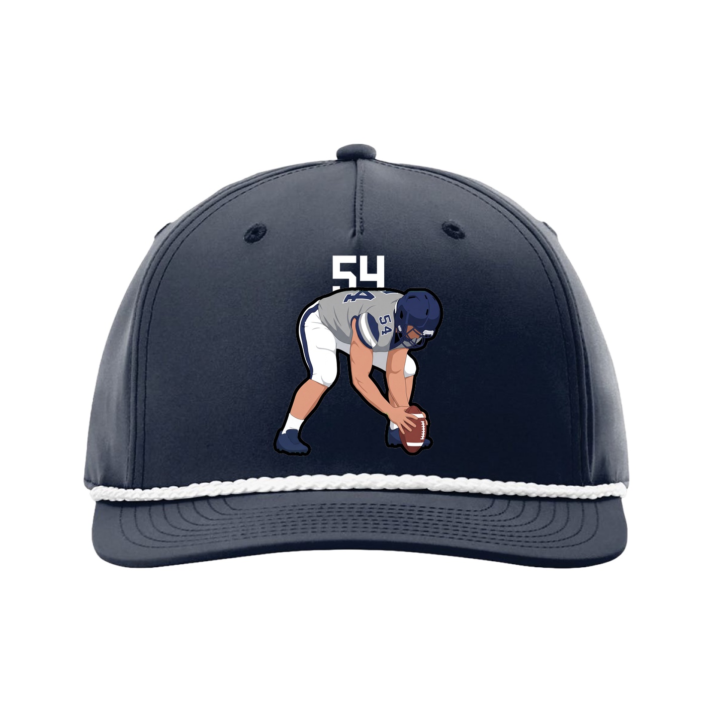 Five-Panel Classic Rope Cap — Number Top in Navy