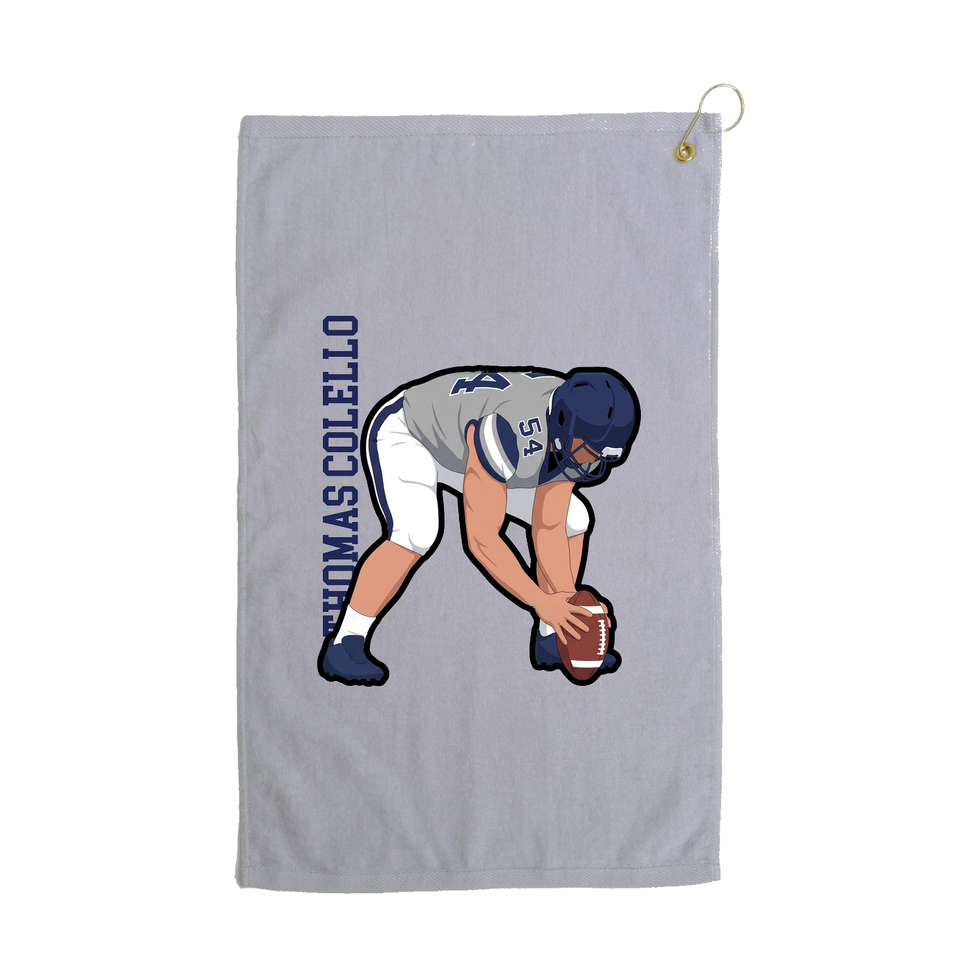 Golf Towel — Name Vertical in Grey