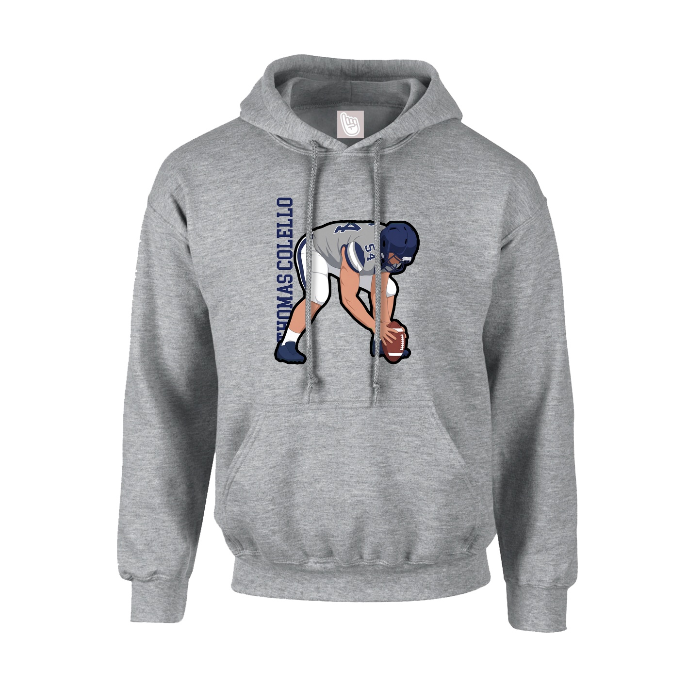 Youth Hoodie — Name Vertical in Grey