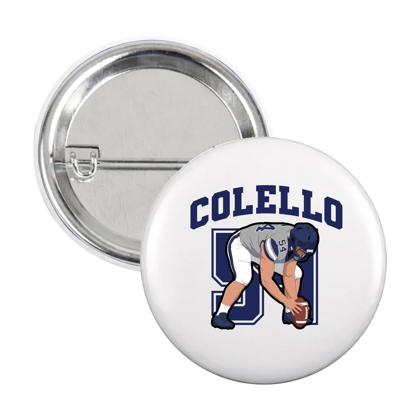 Game Day Button — Number in White